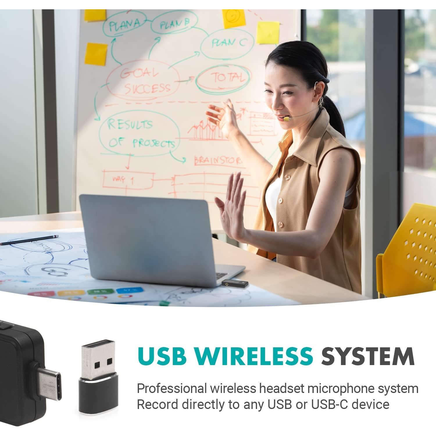 Micrófono Inalámbrico USB-C Movo WMX-1-UH para PC y Smartphones