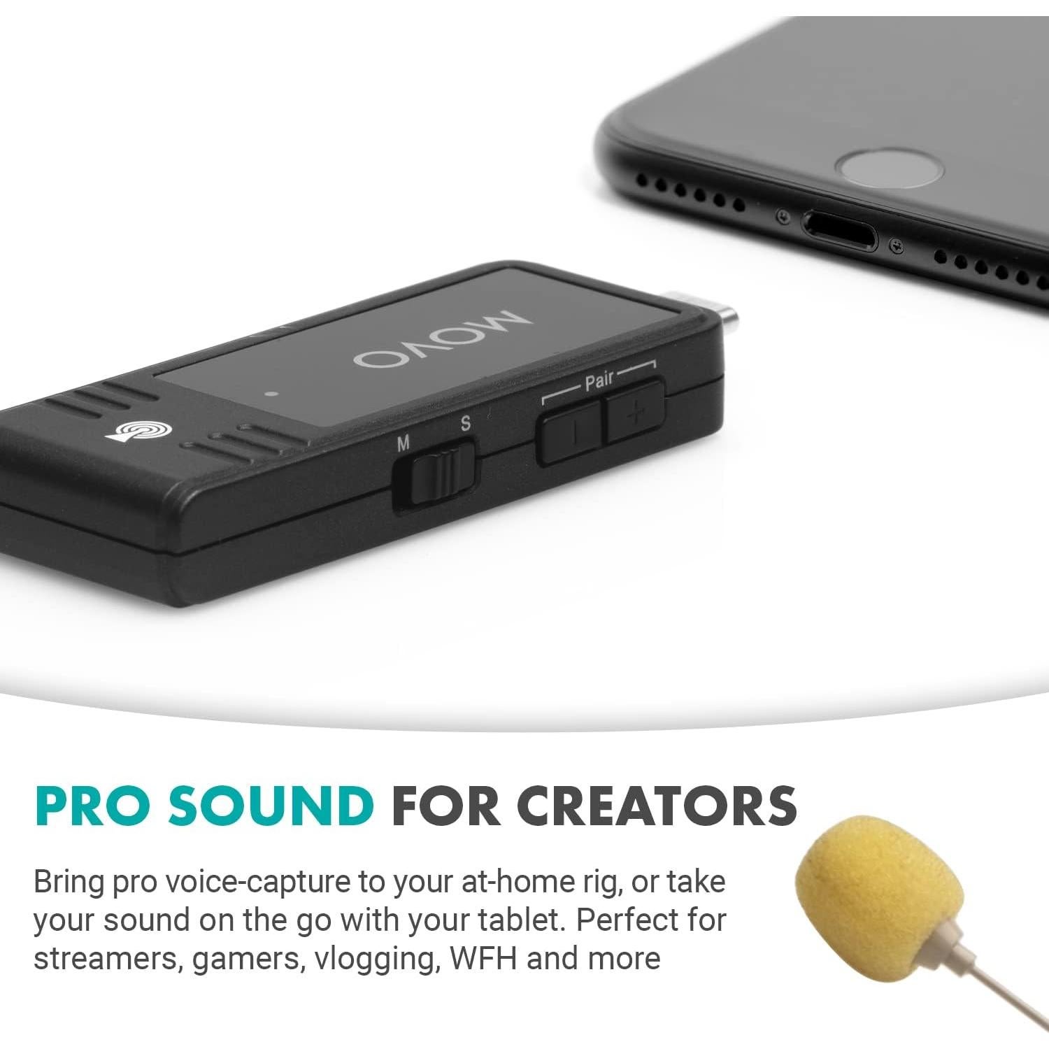 Micrófono Inalámbrico USB-C Movo WMX-1-UH para PC y Smartphones