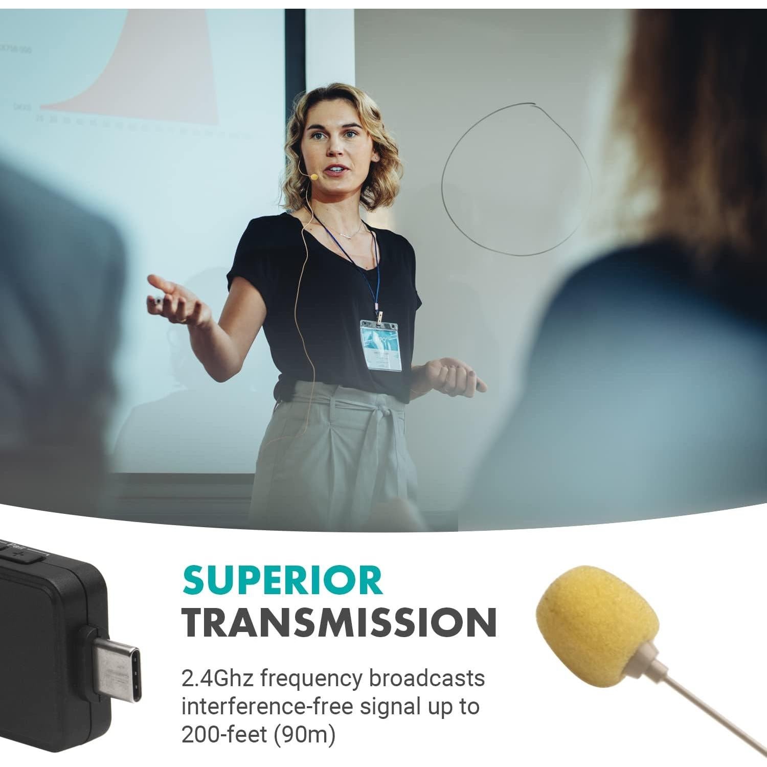 Micrófono Inalámbrico USB-C Movo WMX-1-UH para PC y Smartphones