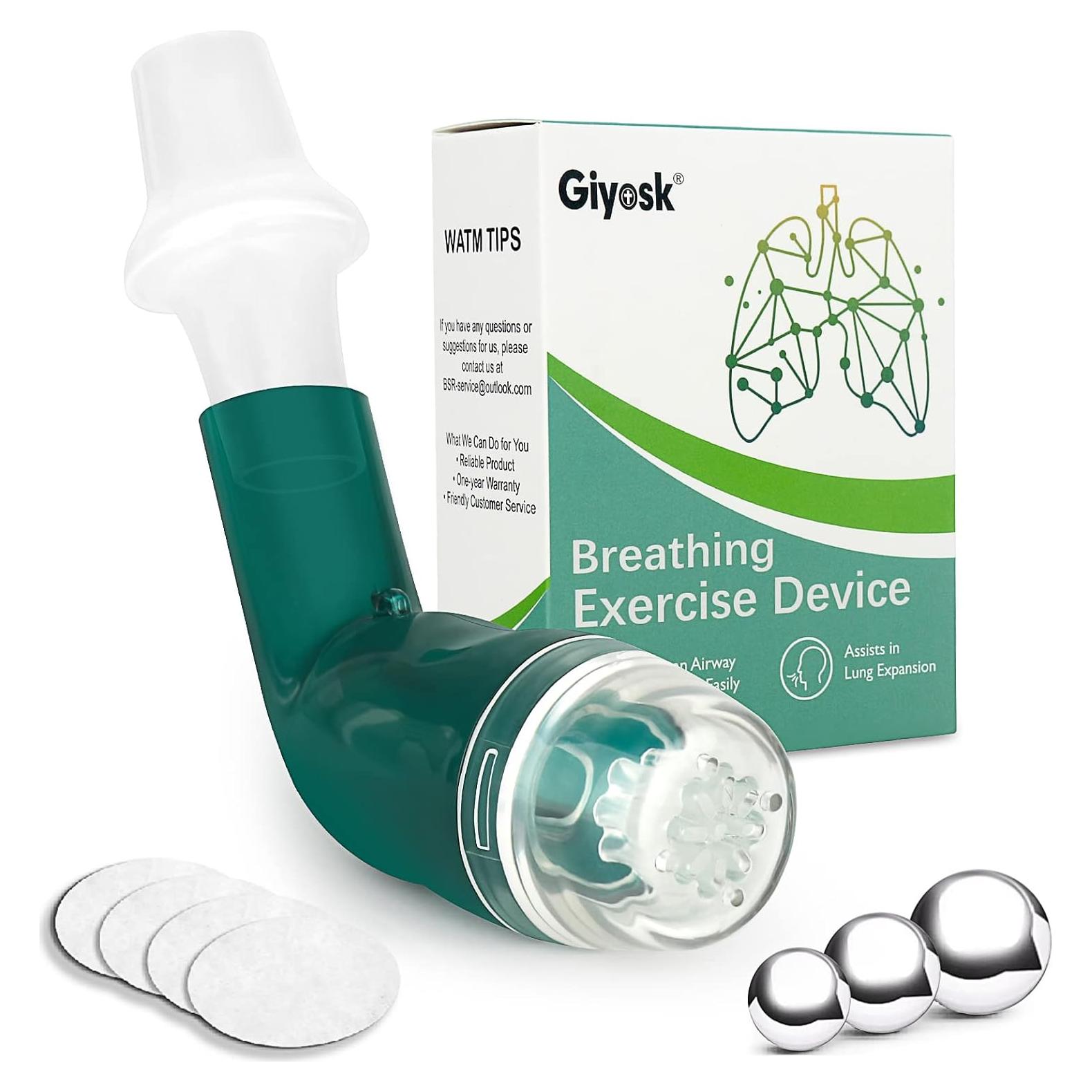 Ejercitador Respiratorio Giyosk Verde con Accesorios