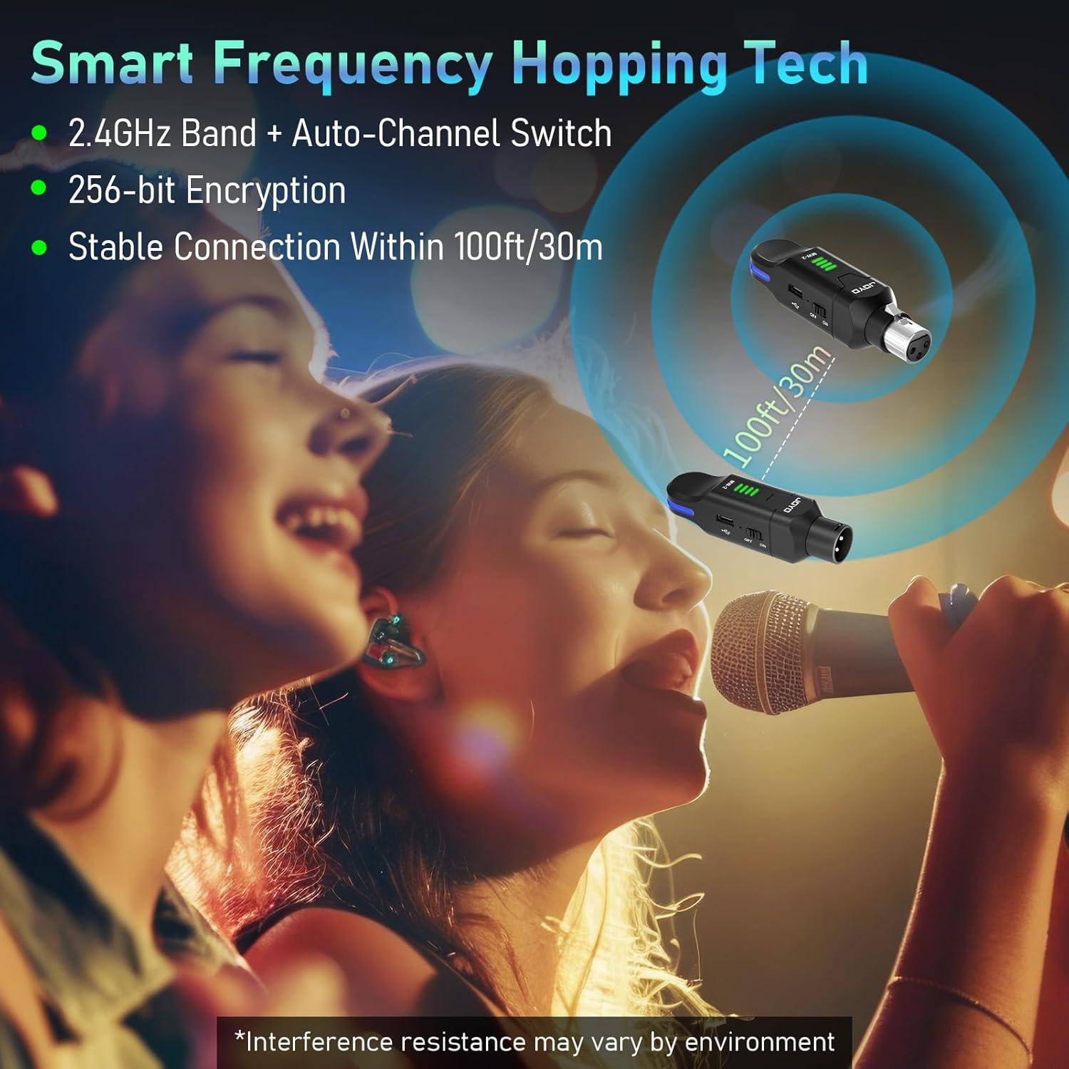 Micrófono Inalámbrico JOYO MW-2 2.4GHz 4 Canales Phantom