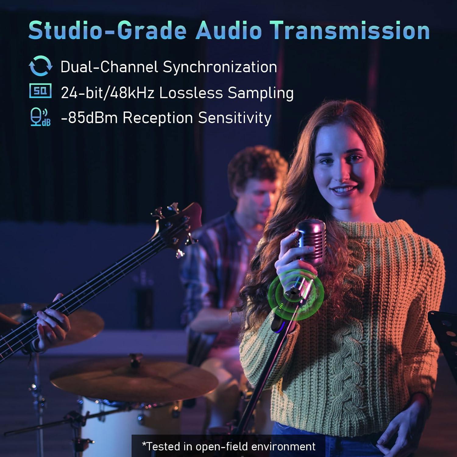 Micrófono Inalámbrico JOYO MW-2 2.4GHz 4 Canales Phantom