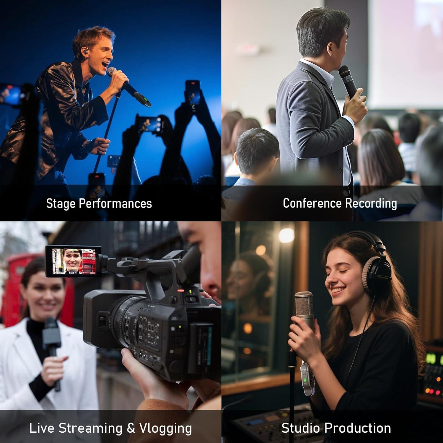 Micrófono Inalámbrico JOYO MW-2 2.4GHz 4 Canales Phantom