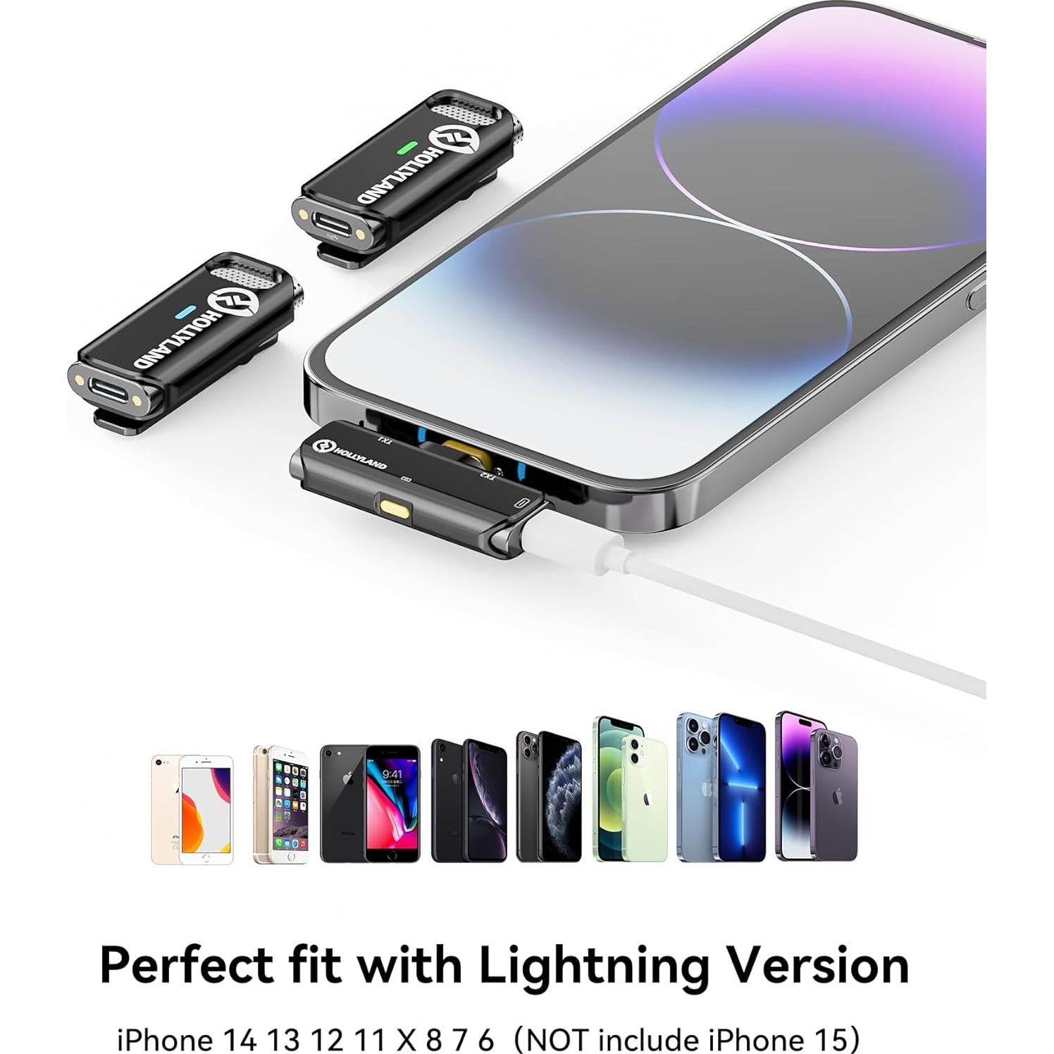 Micrófono Lavalier Inalámbrico Hollyland Lark C1 para iPhone