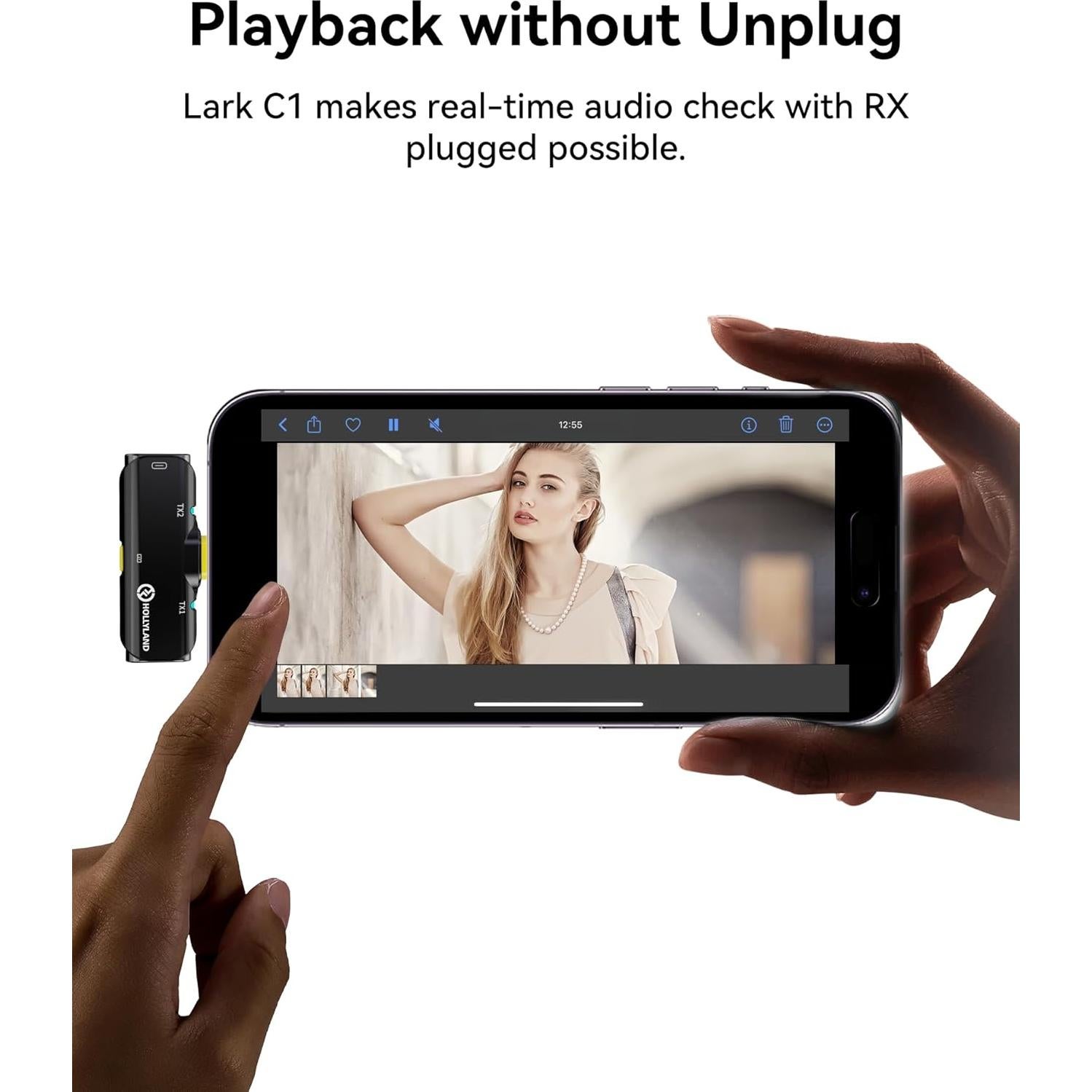 Micrófono Lavalier Inalámbrico Hollyland Lark C1 para iPhone