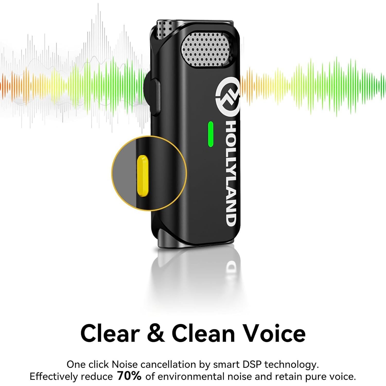 Micrófono Lavalier Inalámbrico Hollyland Lark C1 para iPhone