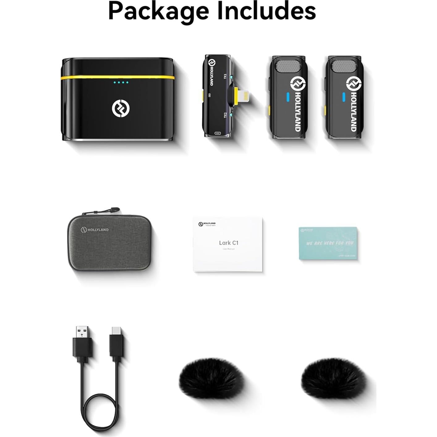 Micrófono Lavalier Inalámbrico Hollyland Lark C1 para iPhone