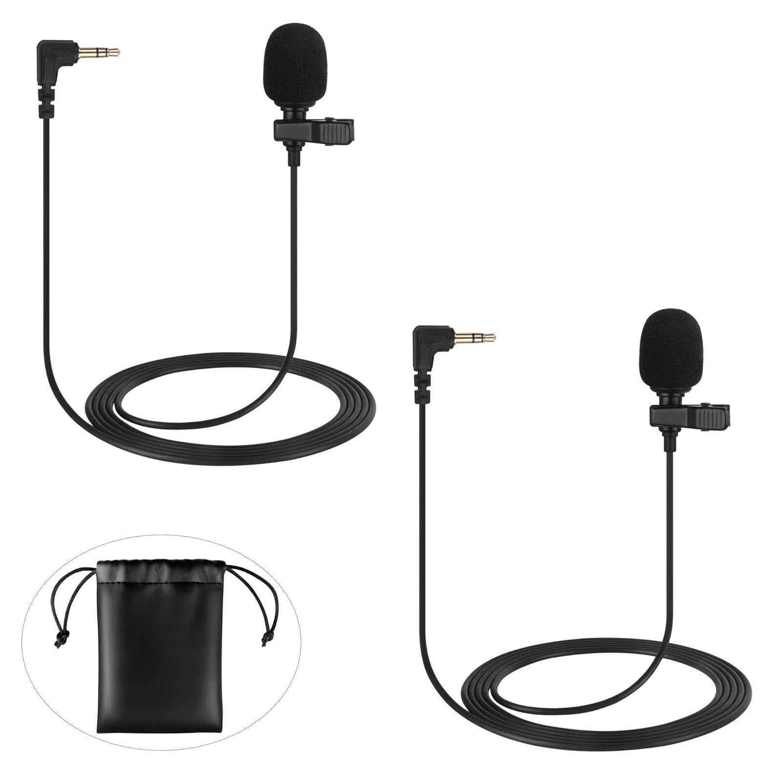 Micrófono Lavalier DUNGZDUZ M5 Clip-on 3.5mm 2 Paquetes