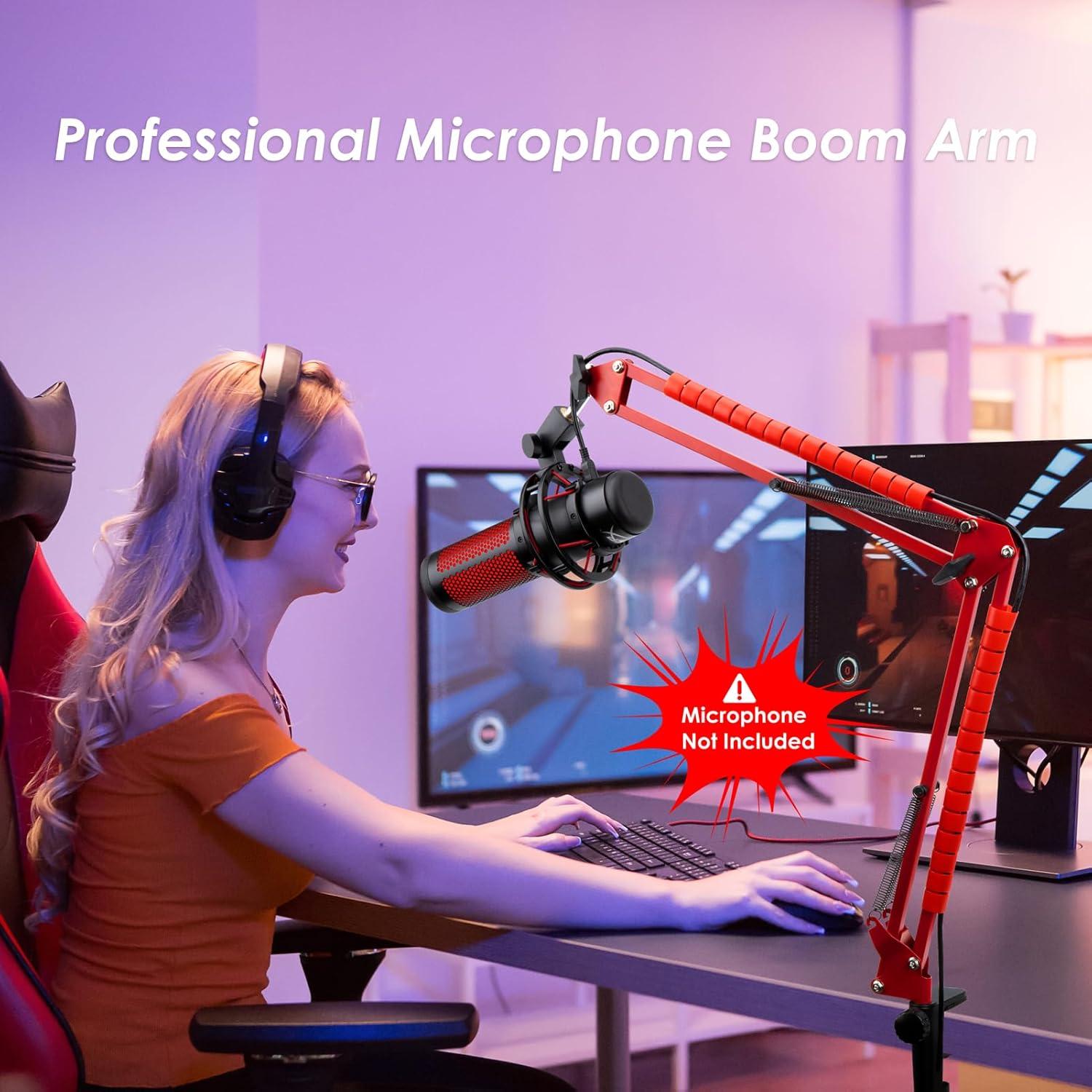 Brazo de Micrófono YOUSHARES Rojo para HyperX QuadCast