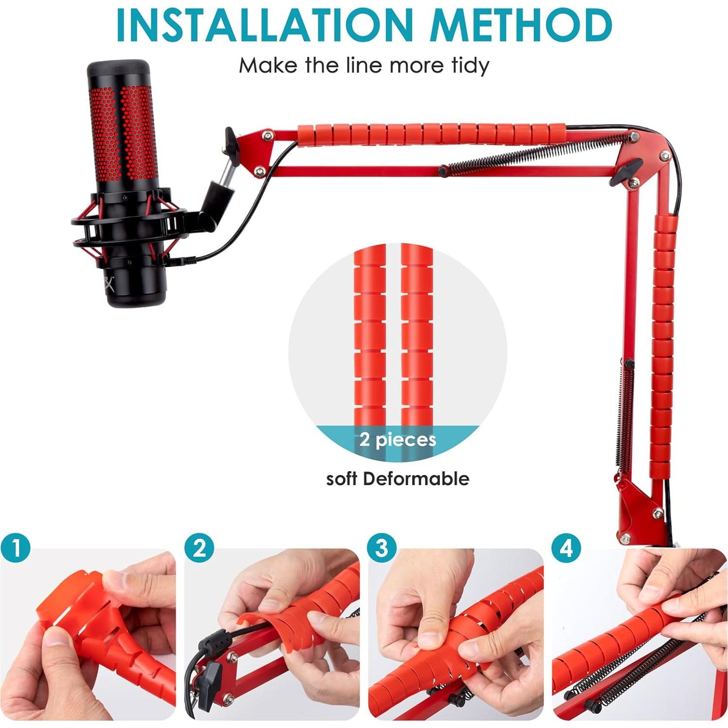 Brazo de Micrófono YOUSHARES Rojo para HyperX QuadCast