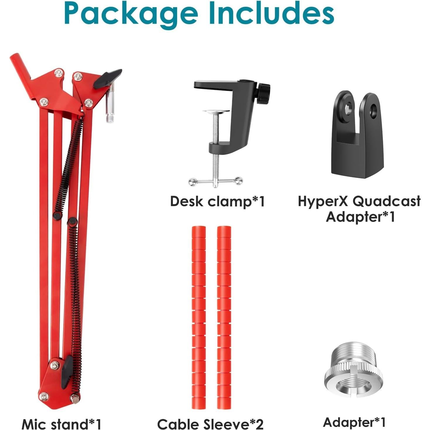 Brazo de Micrófono YOUSHARES Rojo para HyperX QuadCast