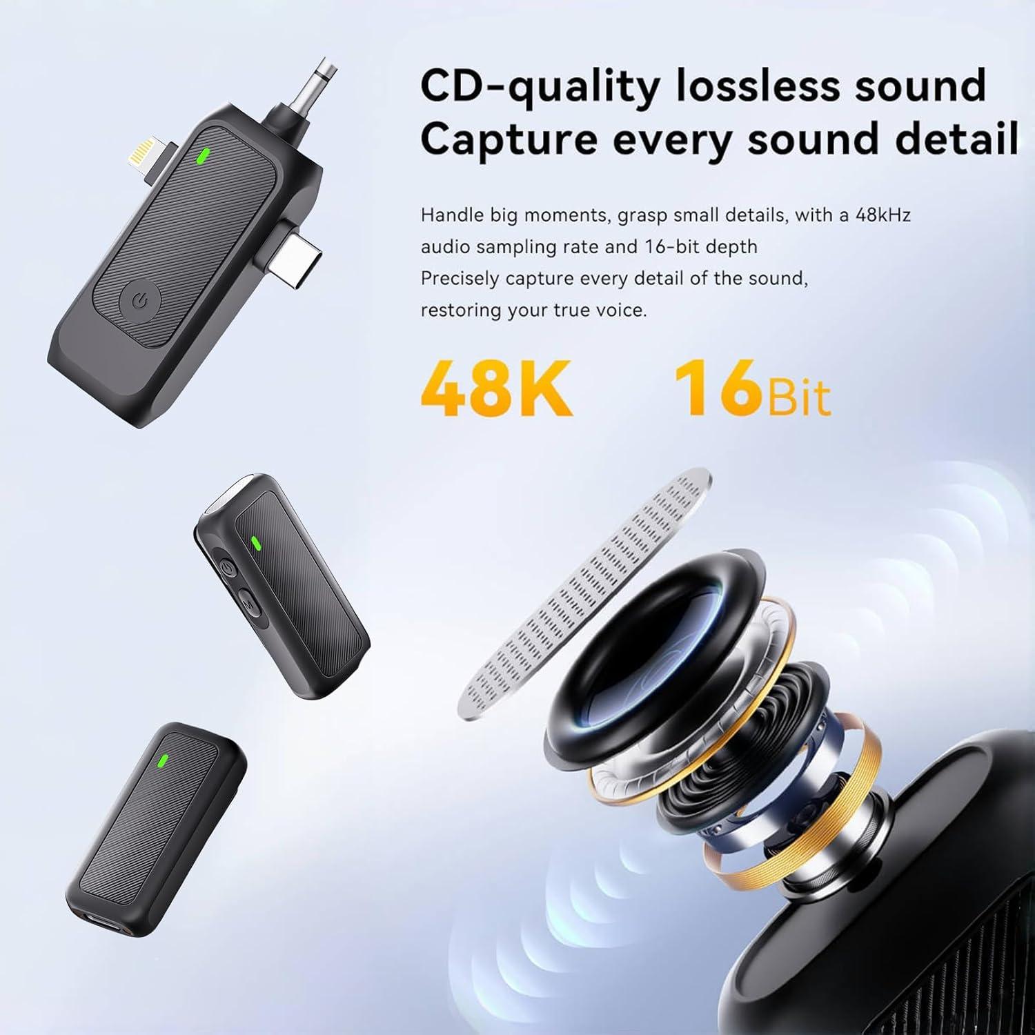 Micrófono Lavalier Inalámbrico Commem AWS-M7Pro-01 con Carga