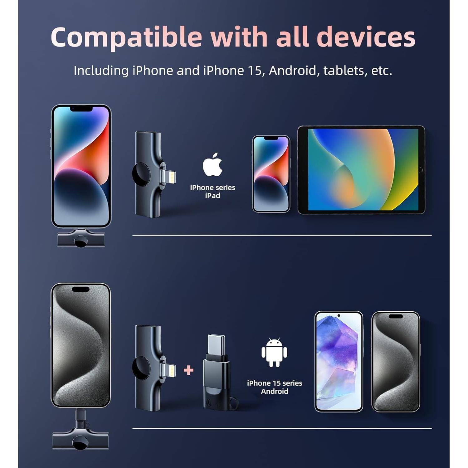 Micrófono Lavalier Inalámbrico Kinglucky KL-M16 - 2 Pcs, 95dB