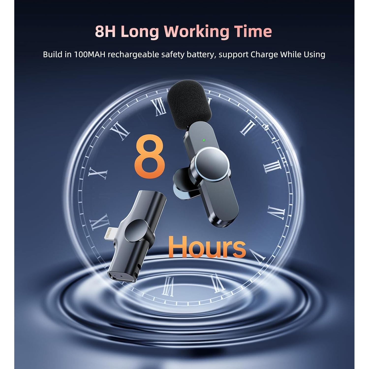 Micrófono Lavalier Inalámbrico Kinglucky KL-M16 - 2 Pcs, 95dB