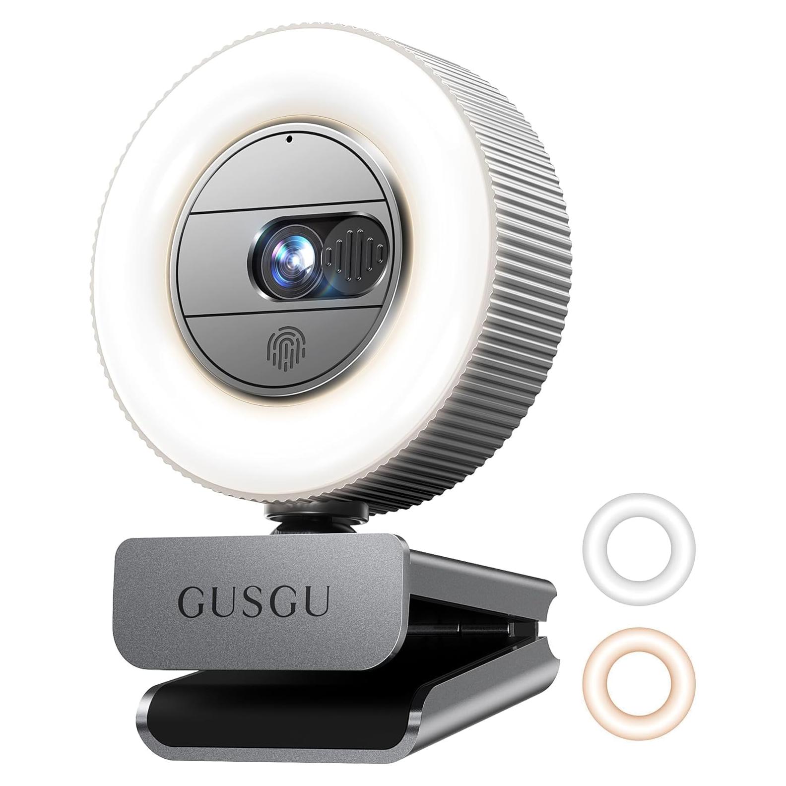 Cámara Web GUSGU G910 Pro 4K HD con Micrófono y Luz