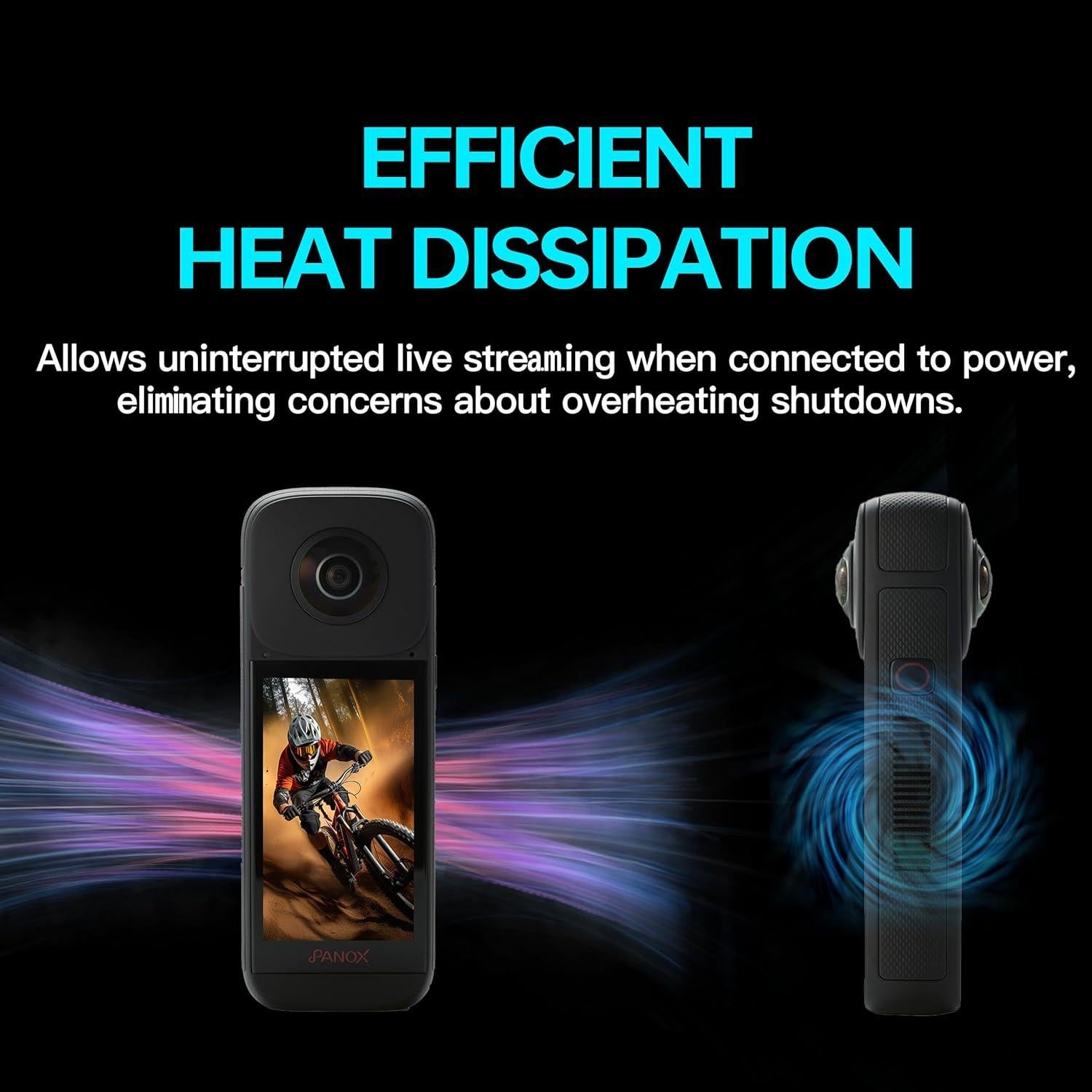 Cámara 360 PANOX V2 para Motocicleta 72MP 5.7K GPS Android 10