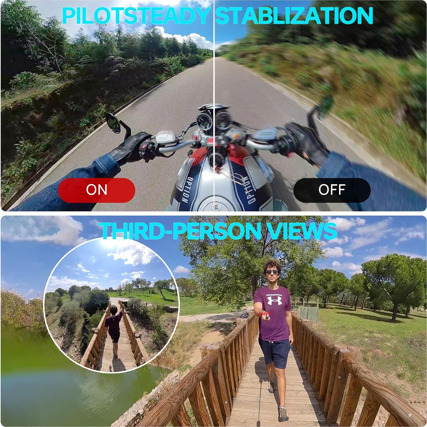 Cámara 360 PANOX V2 para Motocicleta 72MP 5.7K GPS Android 10