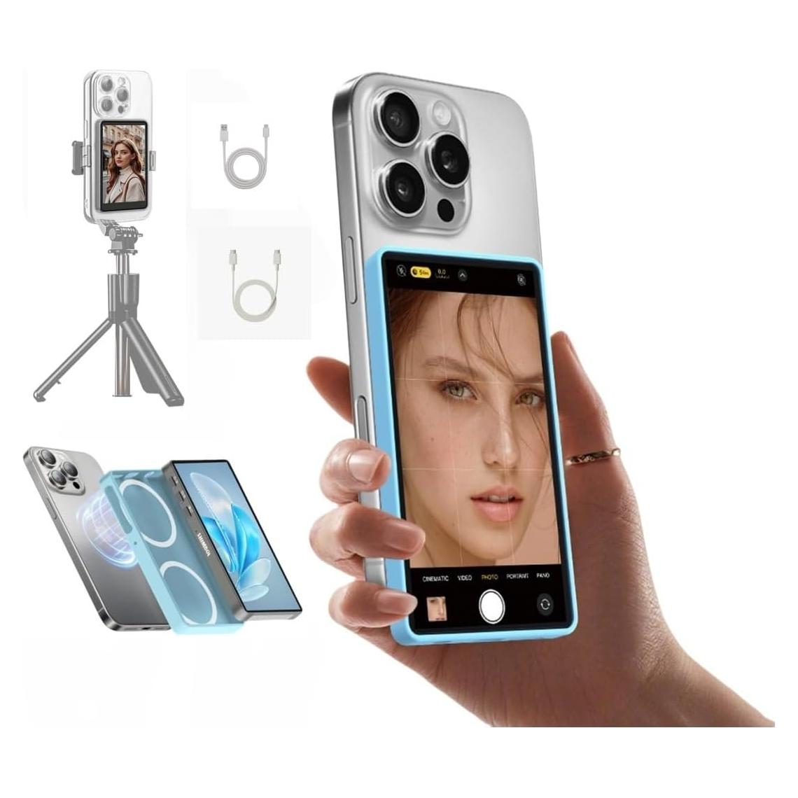 Monitor de Selfie Vlog CP5 Lite 5" 1080P Full HD Rosa