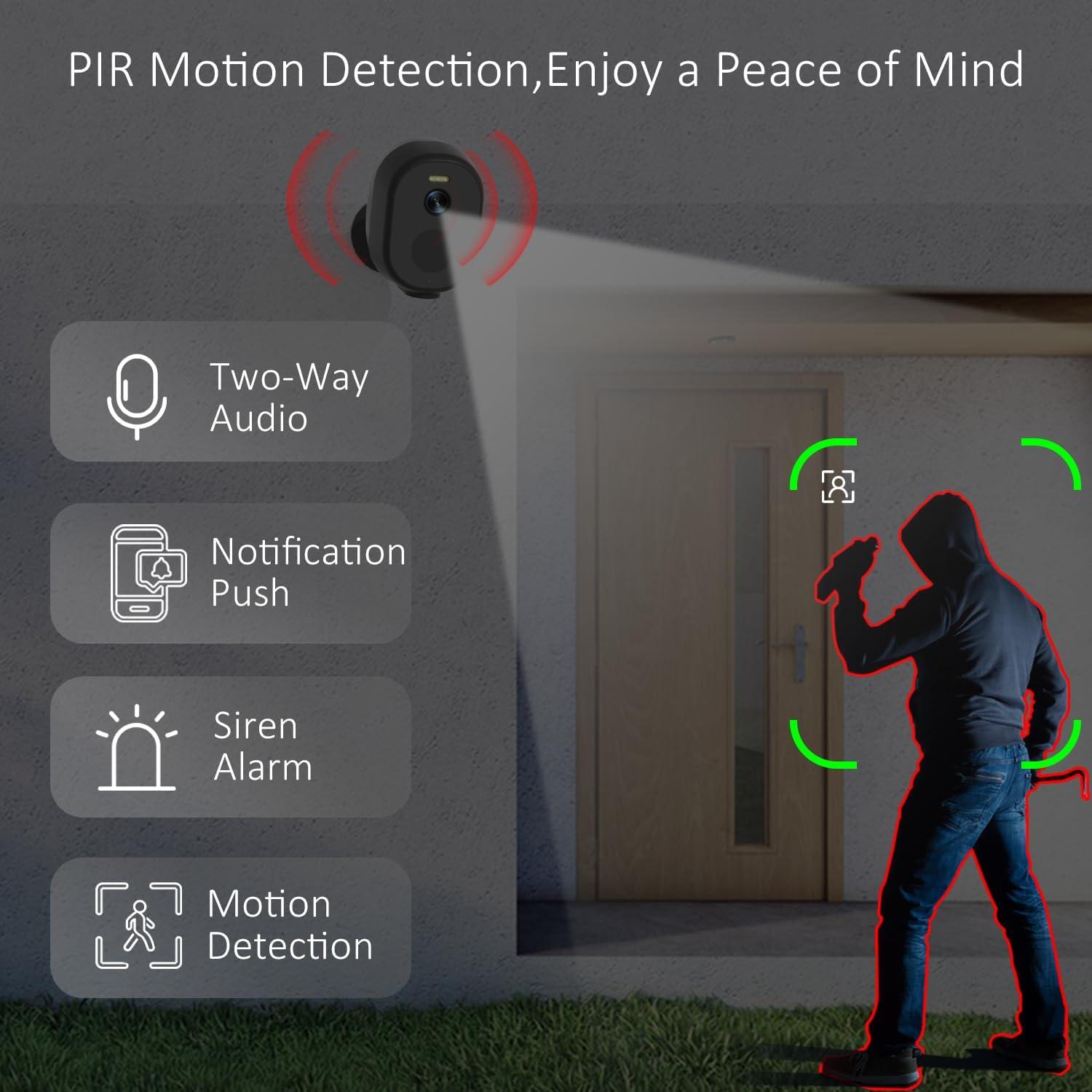 Cámara de Seguridad Inalámbrica ELECCTV 2K QHD Exterior IP65