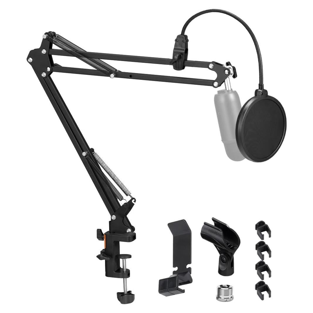 Soporte de Micrófono Ajustable Boseen con Filtro Anti-Pop