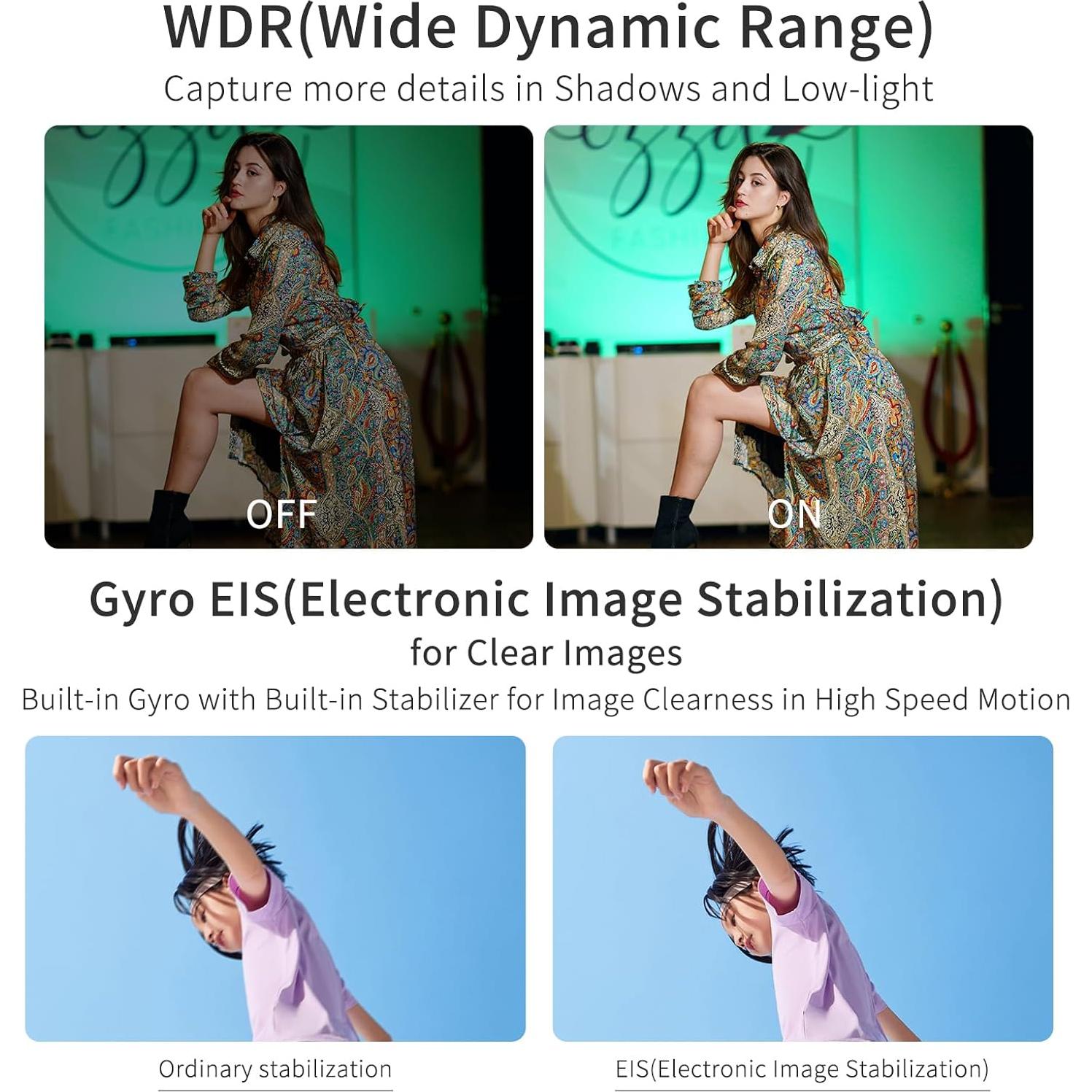 Cámara de Video 5K ORDRO AE20 con Estabilizador y Micrófono