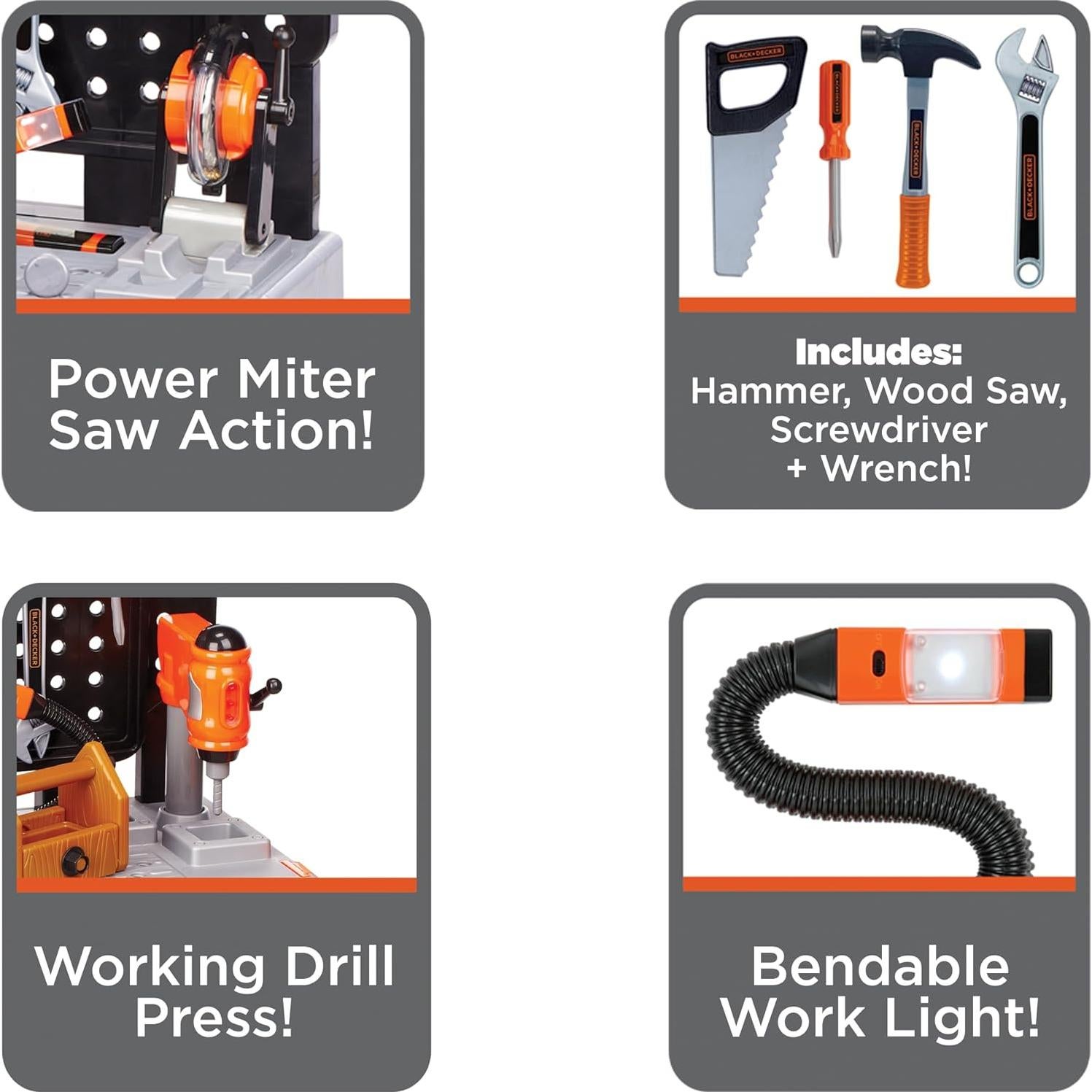 Banco de Trabajo Black+Decker Junior - 75 Herramientas Realistas