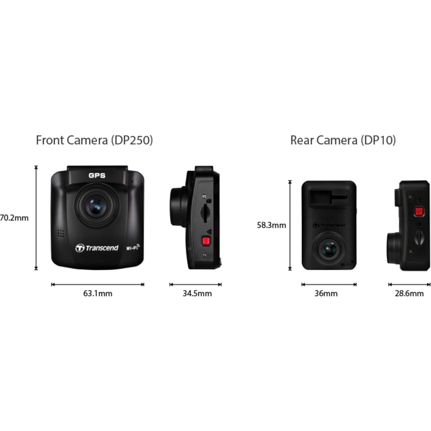Cámara de Salpicadero Doble Transcend TS-DP620A 32GB WiFi GPS