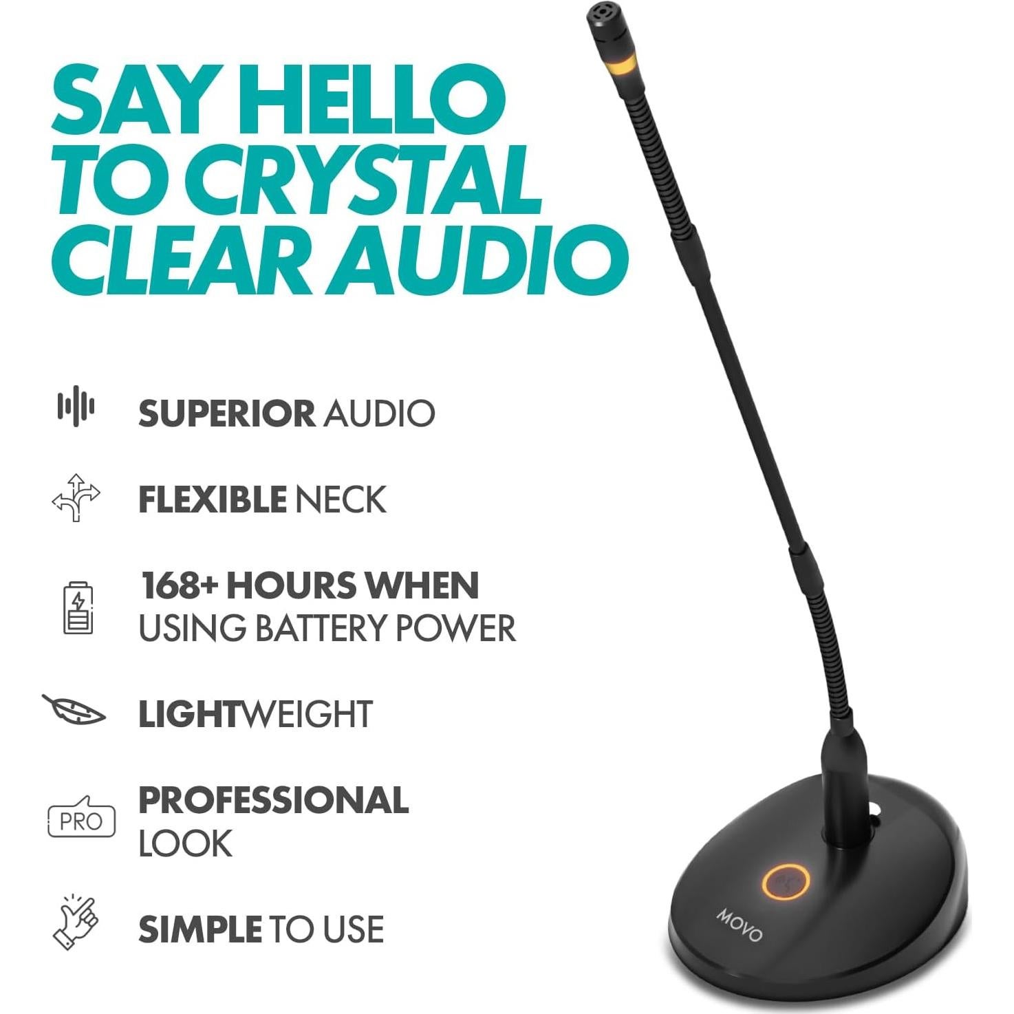 Micrófono de Pódium Movo GM-9 Gooseneck 18" Profesional