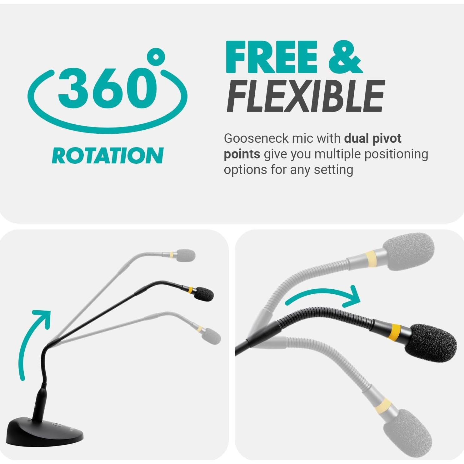 Micrófono de Pódium Movo GM-9 Gooseneck 18" Profesional