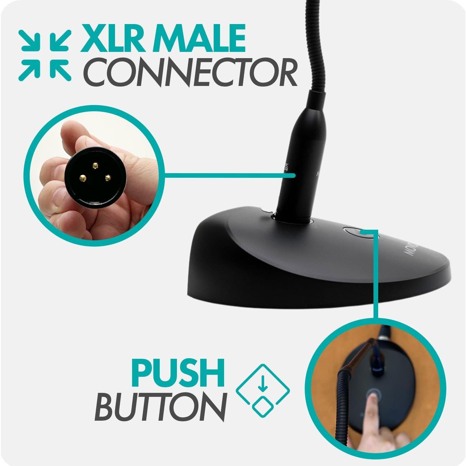 Micrófono de Pódium Movo GM-9 Gooseneck 18" Profesional