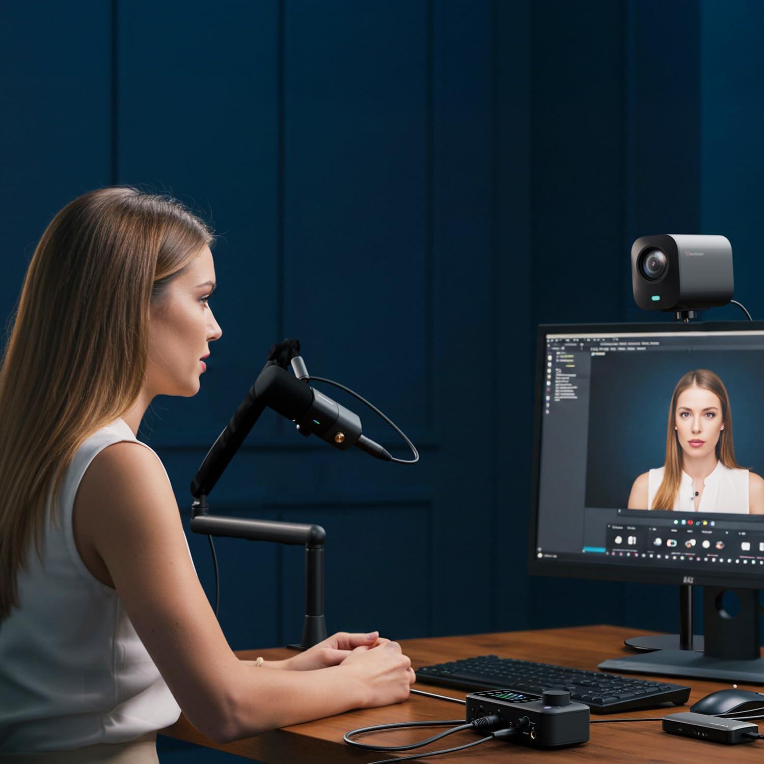 Kit de Podcast NearStream PodPro Solo 4K con Micrófono y Mezclador