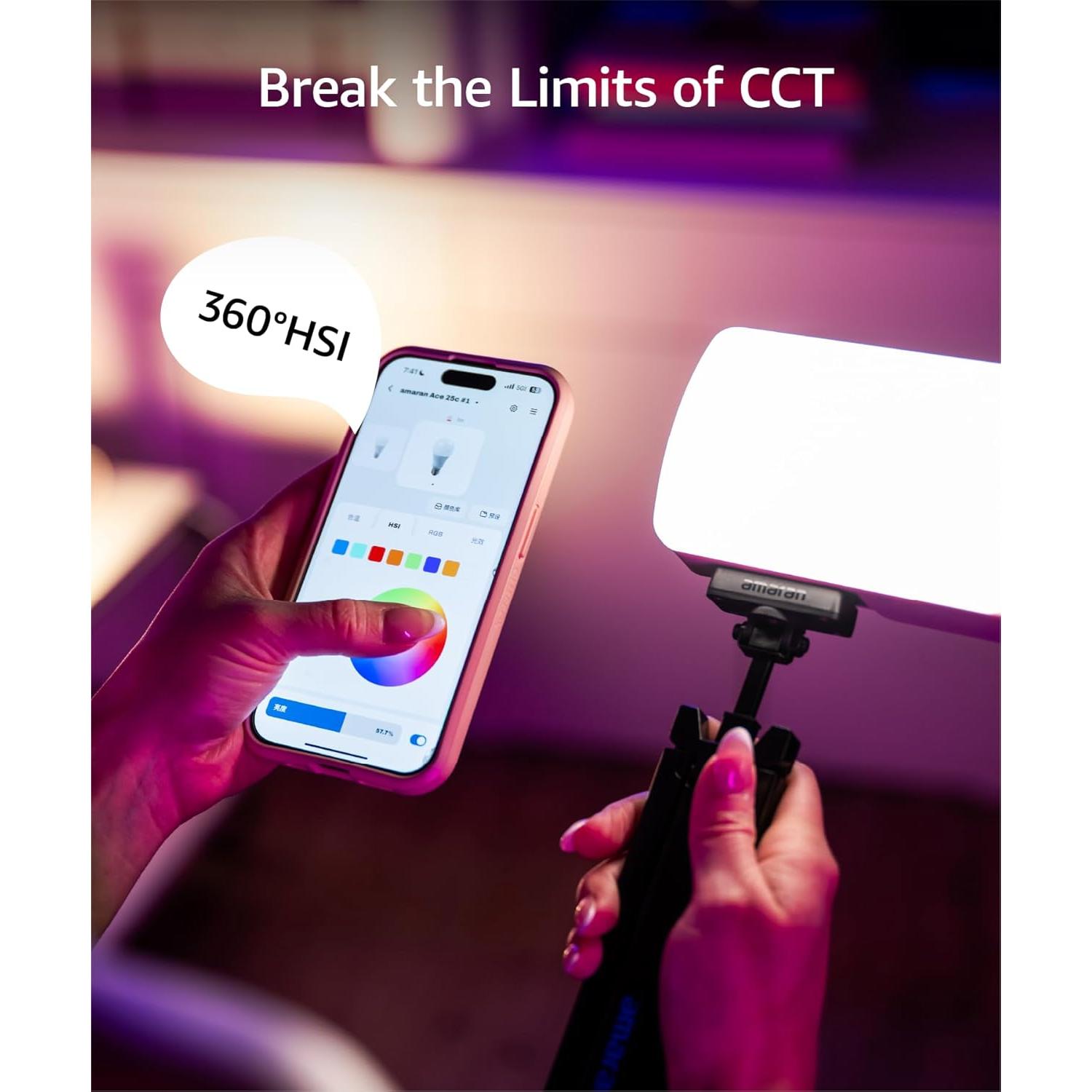 Kit de Luz LED Amaran Ace 25c RGB 32W con Mini Trípode Verde