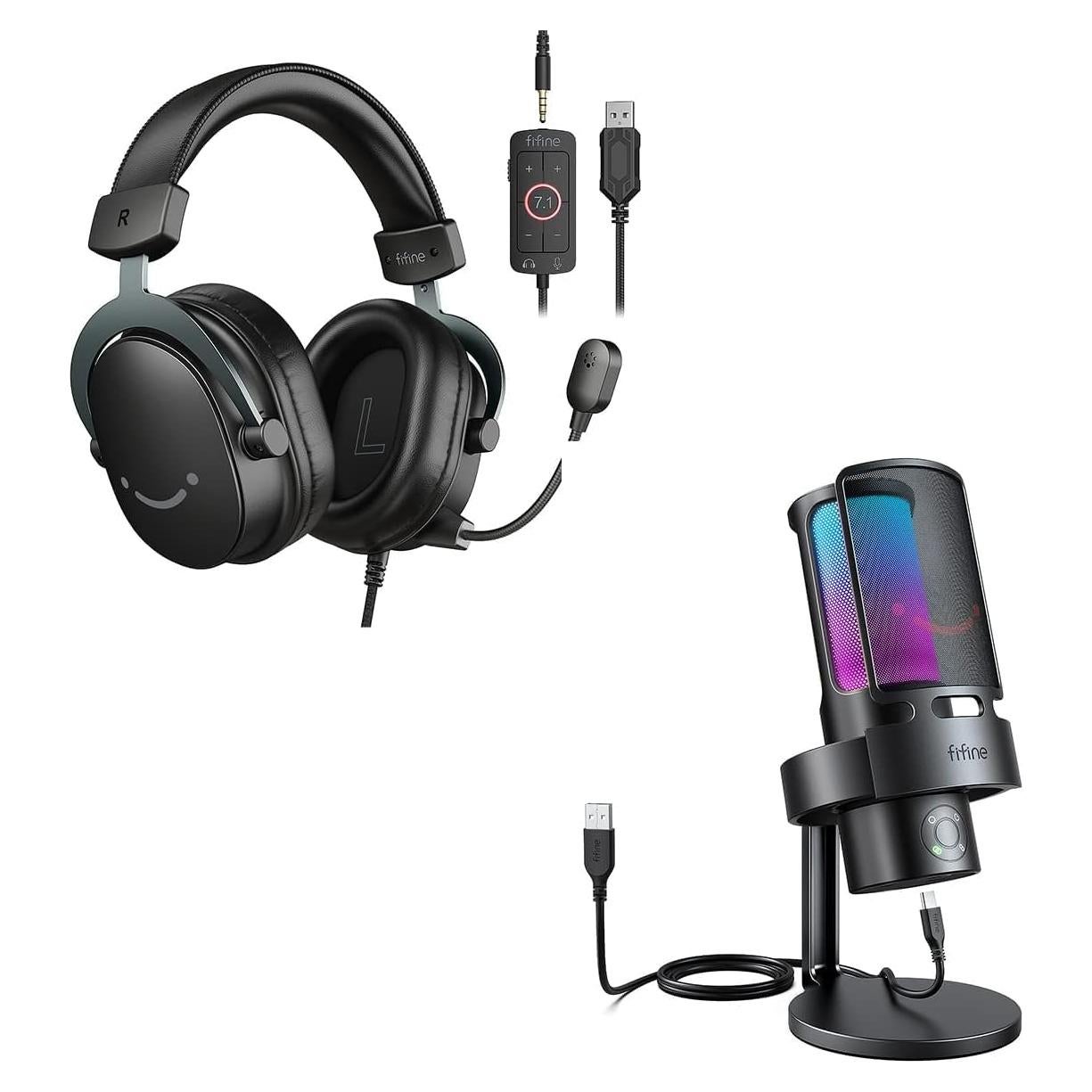 Auriculares Gamer FIFINE H9+A8PLUS USB 7.1 Sonido Surround