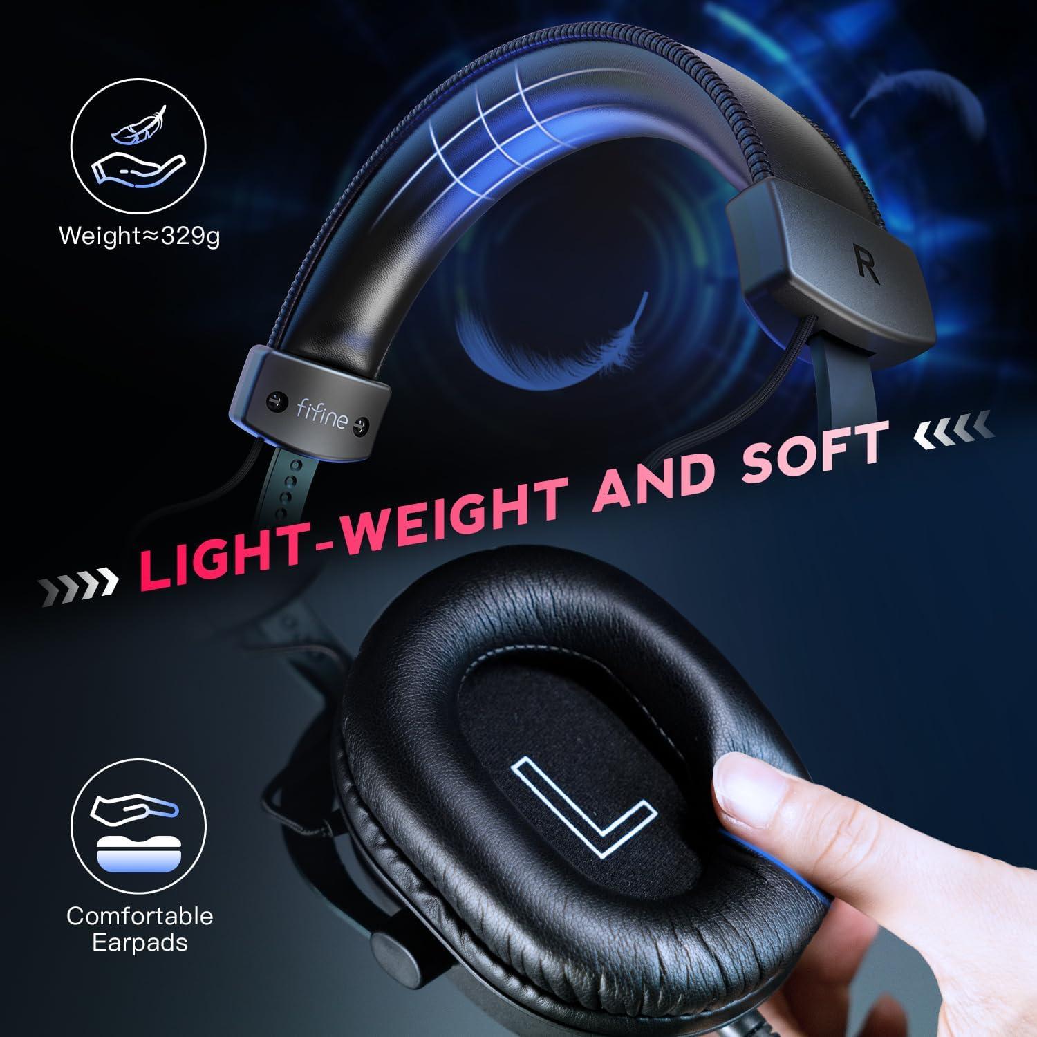 Auriculares Gamer FIFINE H9+A8PLUS USB 7.1 Sonido Surround