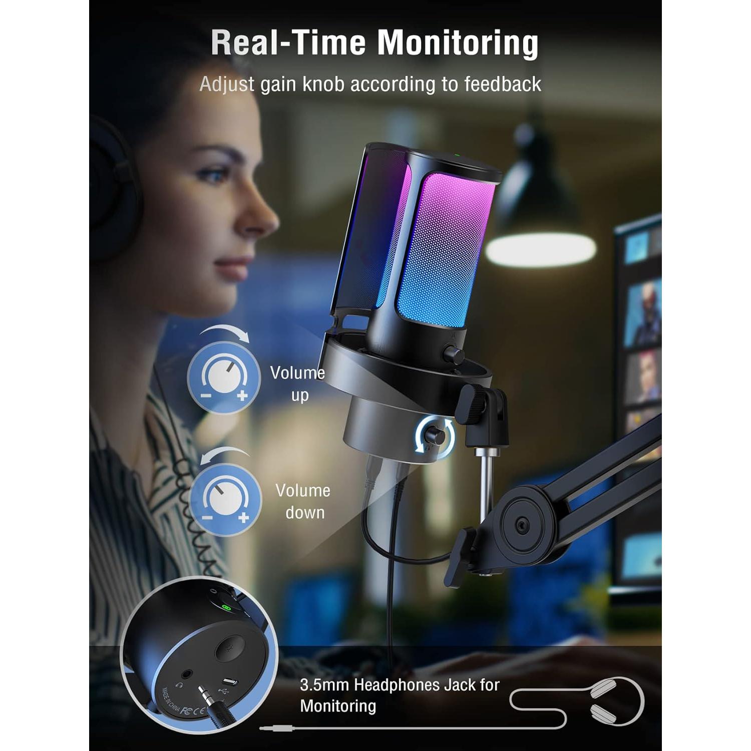 Auriculares Gamer FIFINE H9+A8PLUS USB 7.1 Sonido Surround