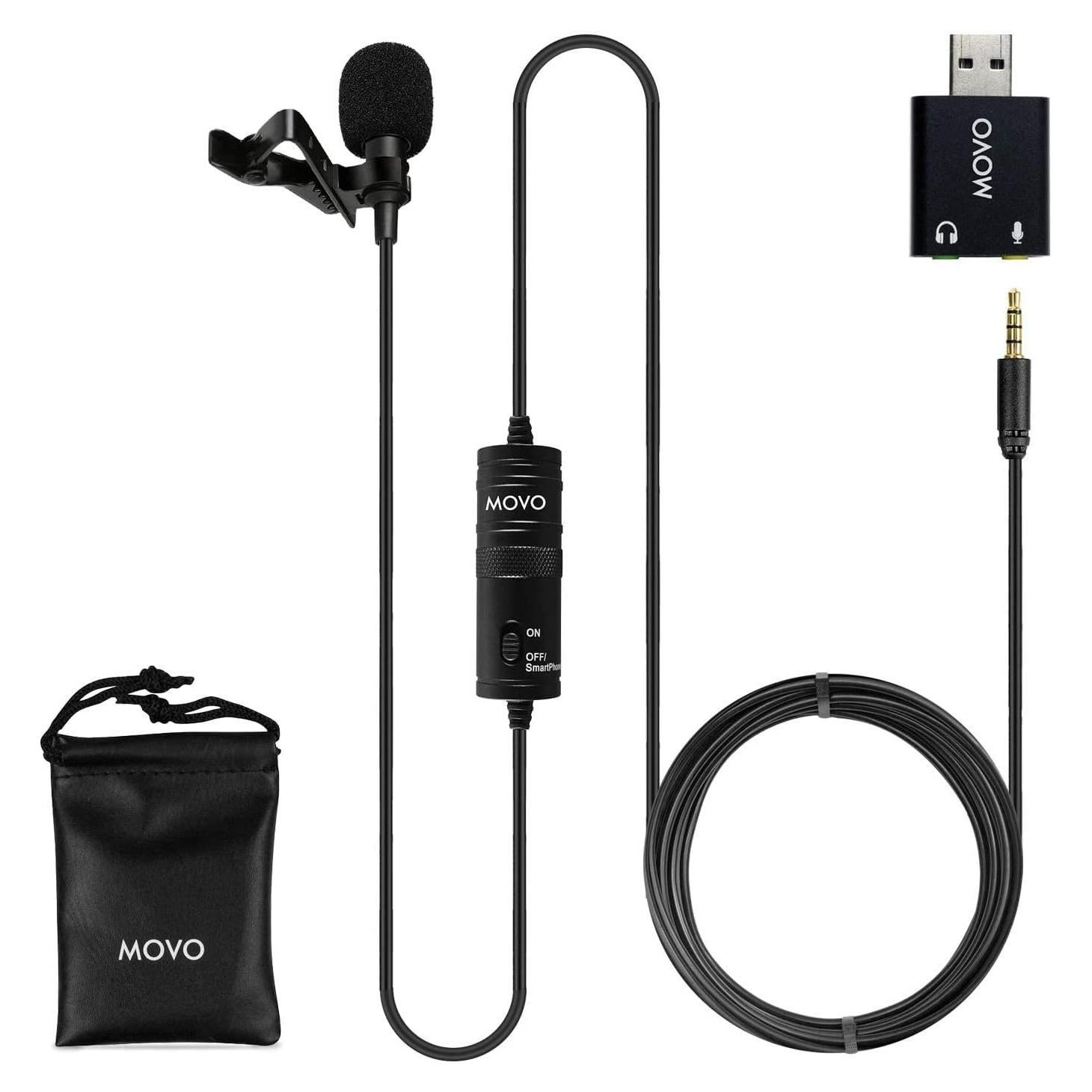 Micrófono Lavalier Movo LV1-USB para Cámara y Smartphone