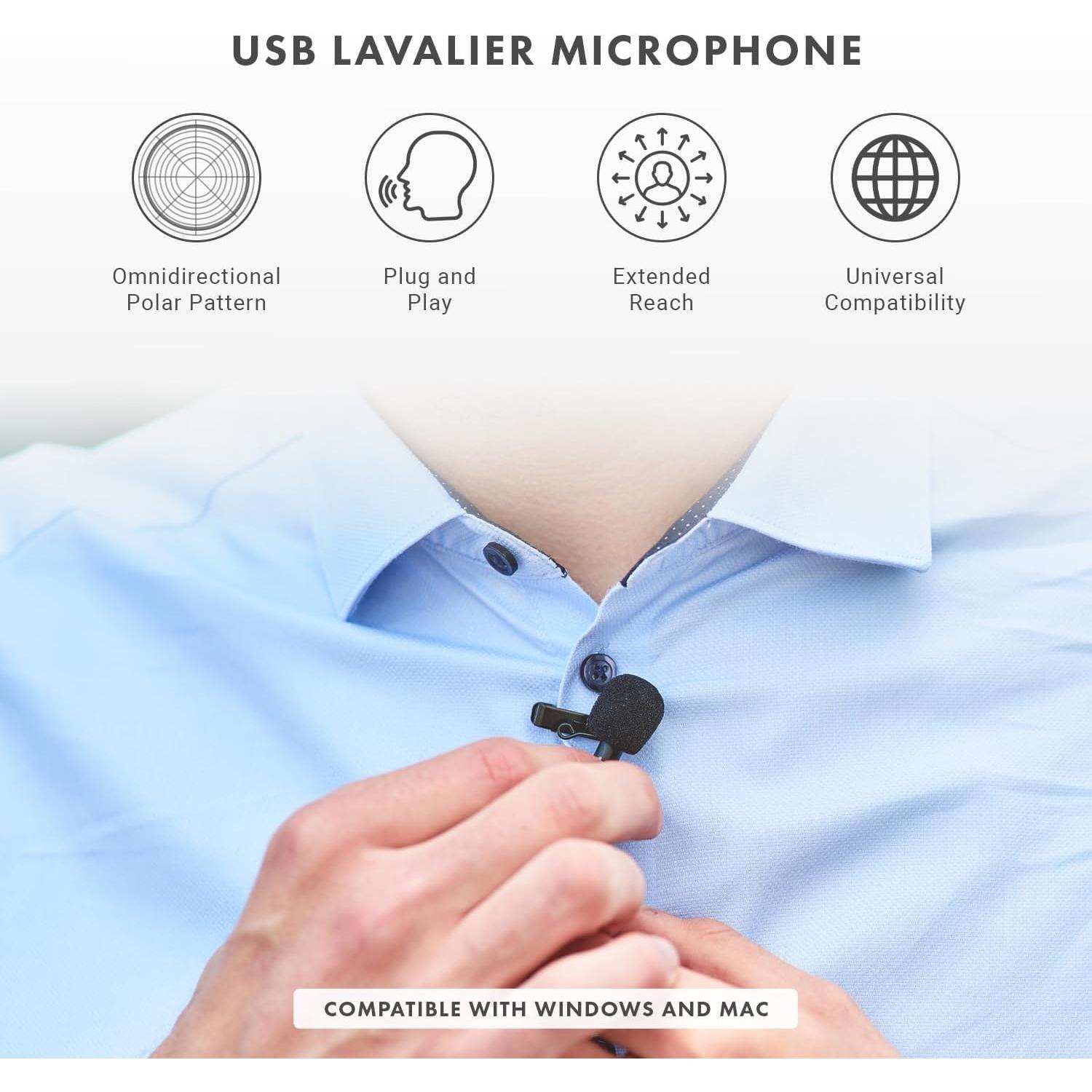 Micrófono Lavalier Movo LV1-USB para Cámara y Smartphone