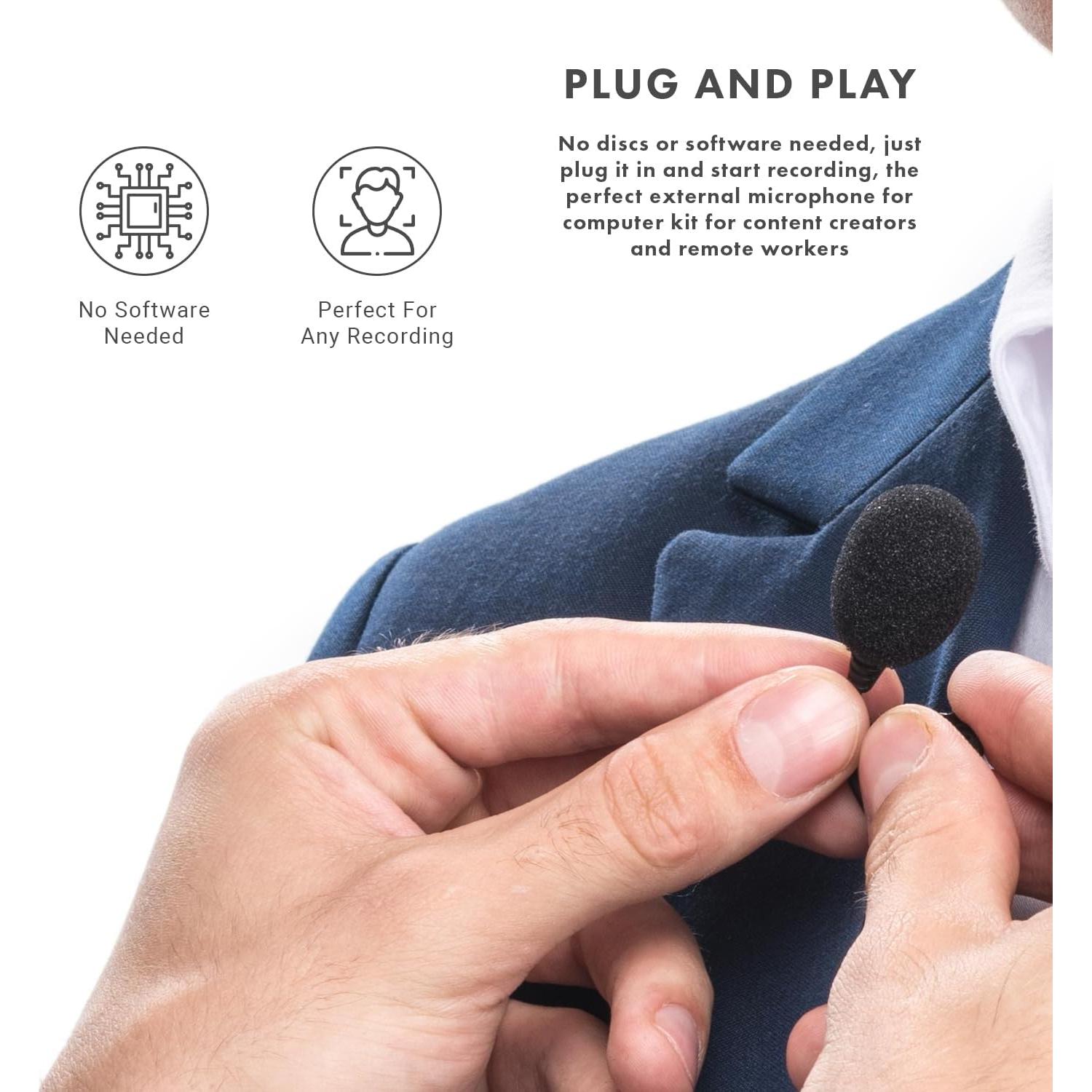 Micrófono Lavalier Movo LV1-USB para Cámara y Smartphone