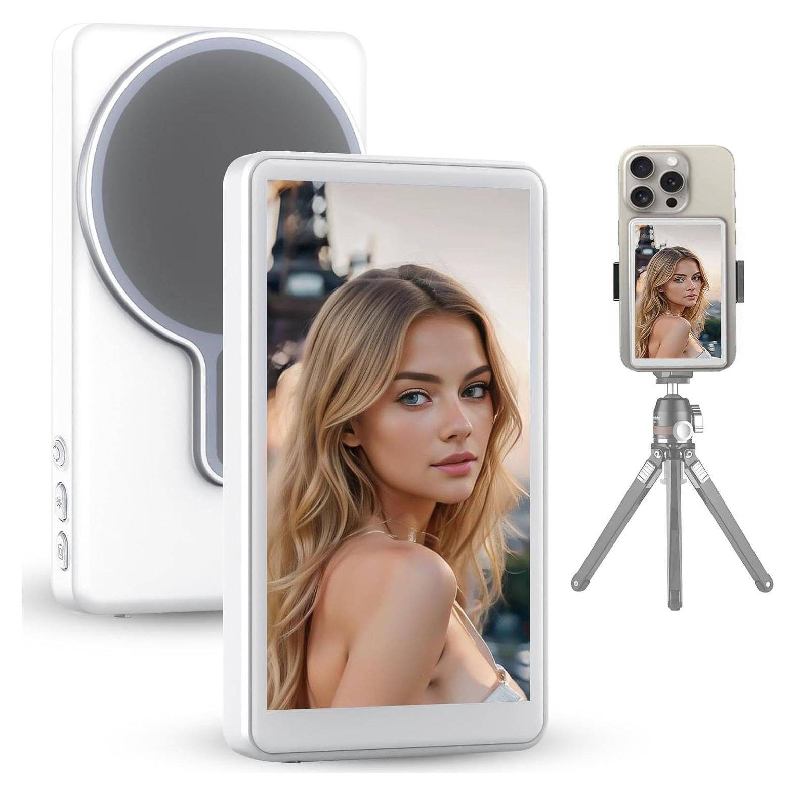 Monitor Selfie Magnético TGCFING 4.02" Inalámbrico HD Blanco