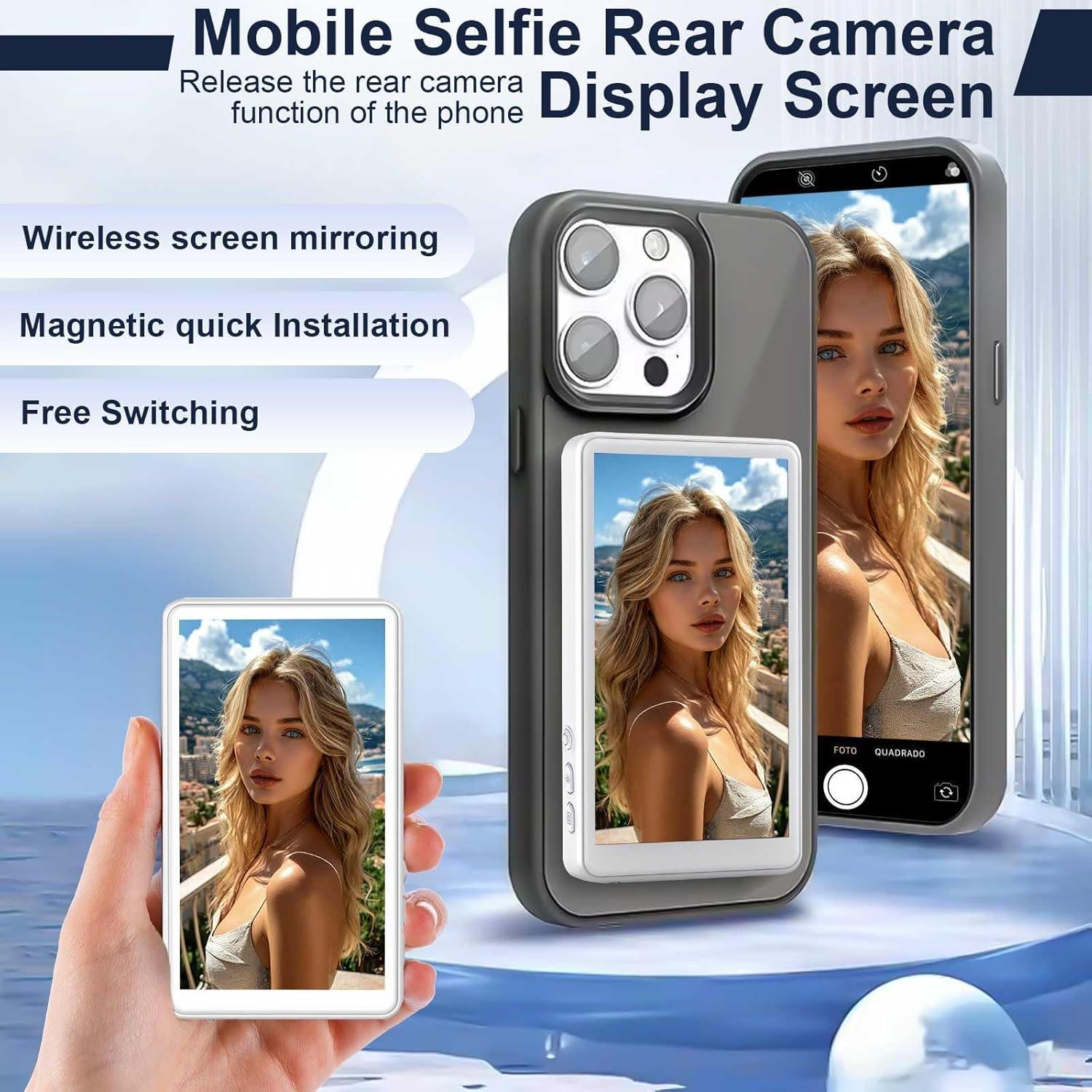 Monitor Selfie Magnético TGCFING 4.02" Inalámbrico HD Blanco