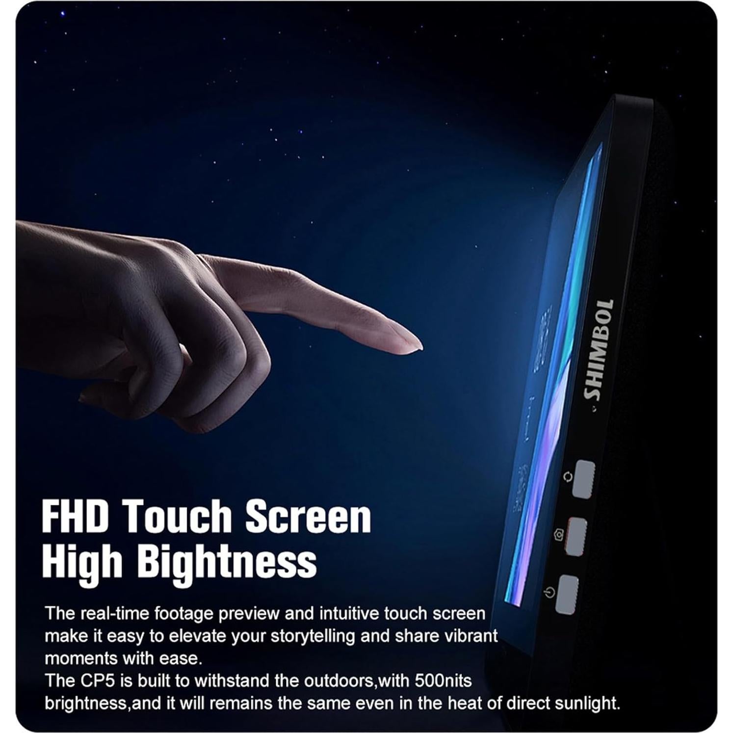 Monitor de Vlog Shimbol CP5 5" FHD Táctil Bluetooth Blanco