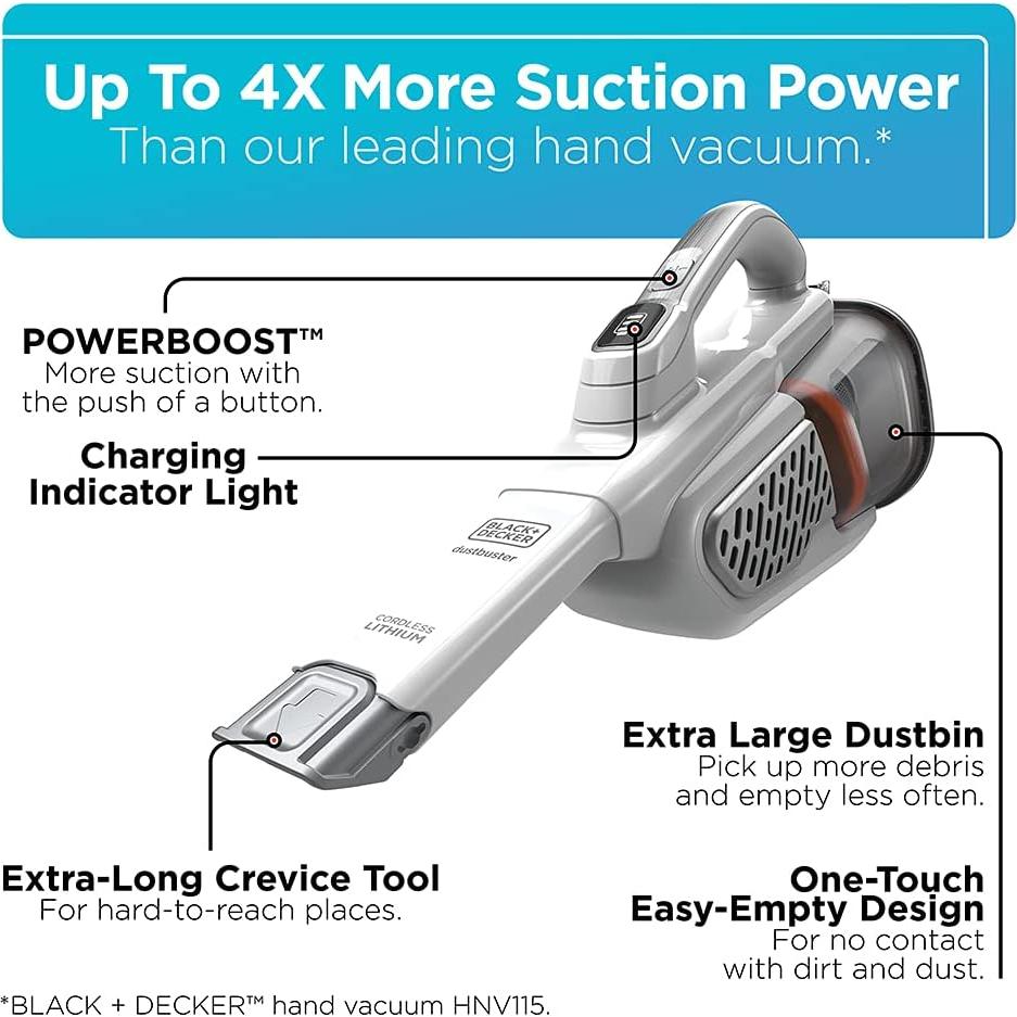 Aspiradora de Mano BLACK+DECKER Dustbuster 12V Inalámbrica