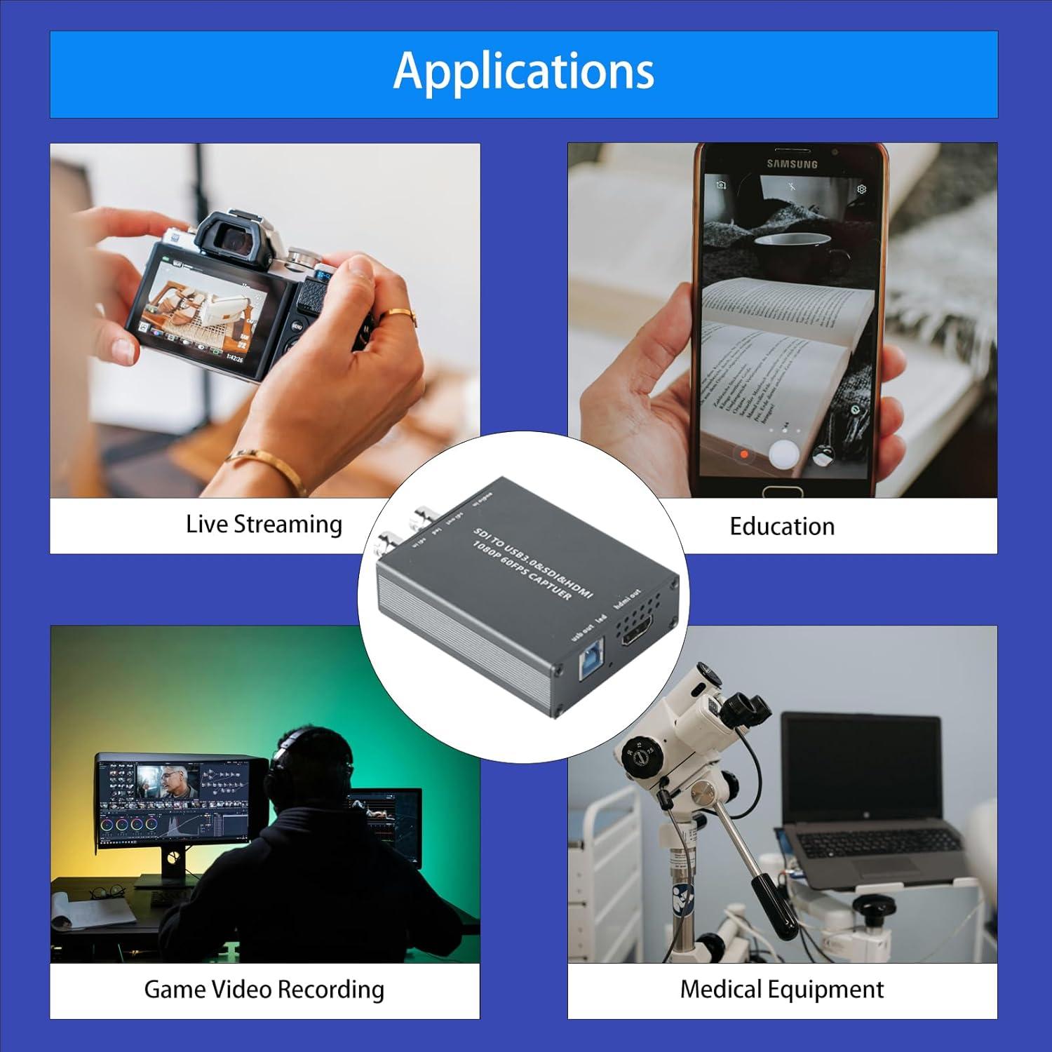 Tarjeta de Captura HDMI y SDI a USB3.0 ATCCPYDM S2U-L 1080P 60FPS