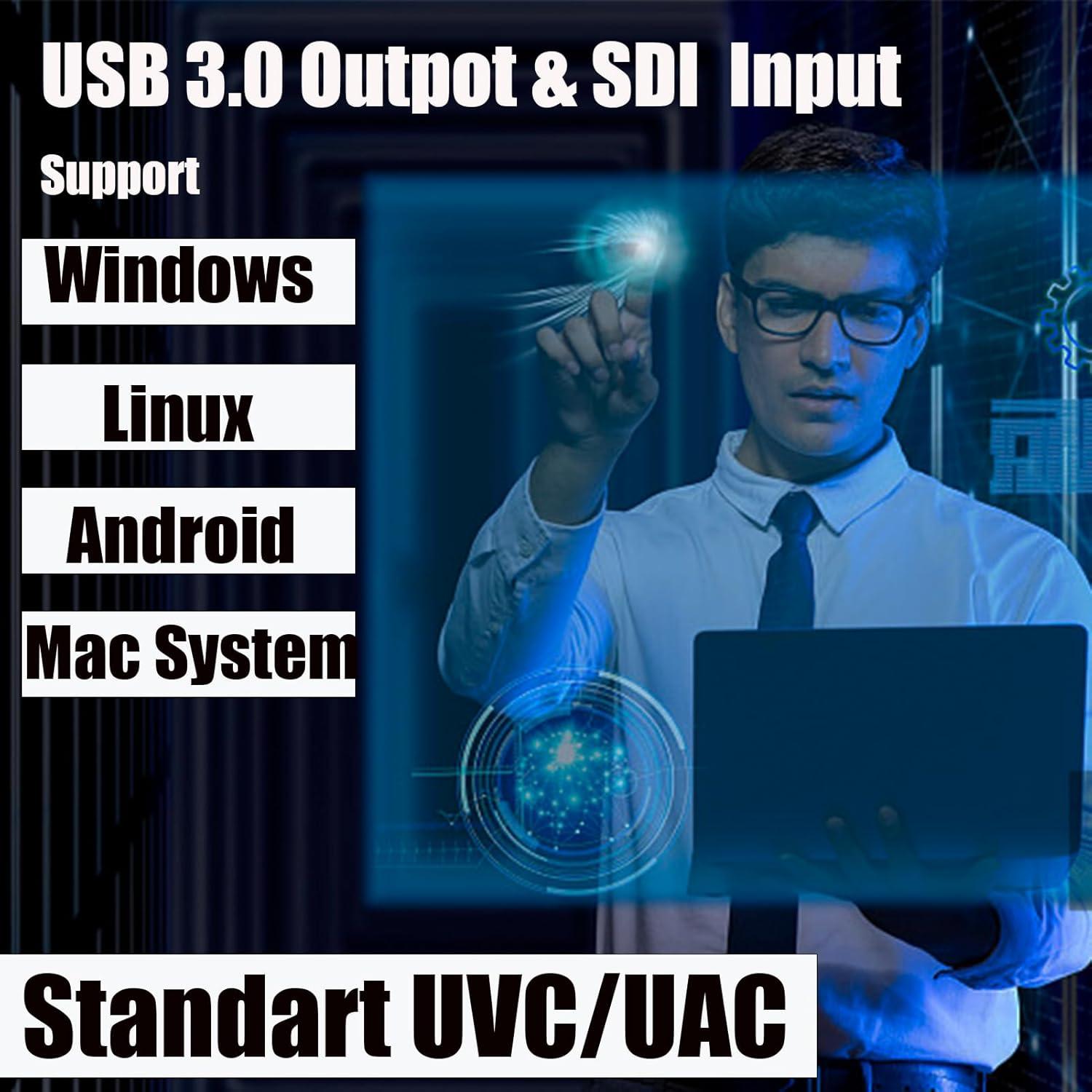 Tarjeta de Captura HDMI y SDI a USB3.0 ATCCPYDM S2U-L 1080P 60FPS