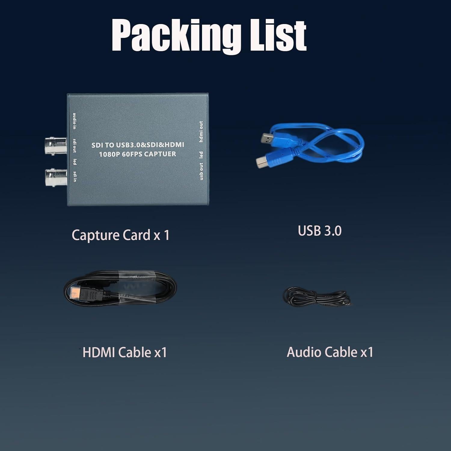 Tarjeta de Captura HDMI y SDI a USB3.0 ATCCPYDM S2U-L 1080P 60FPS