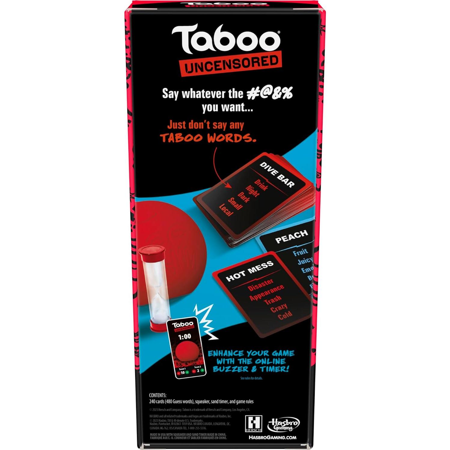Juego de Mesa Taboo Sin Censura Hasbro para Adultos 17+