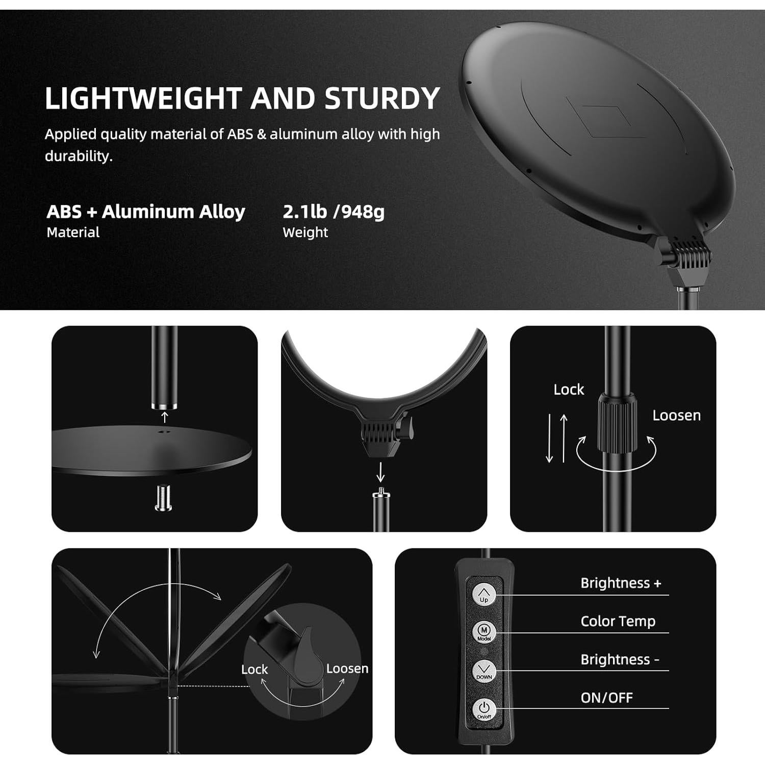 Luz de Anillo LED 26cm ANAUTIN para Video Conferencias