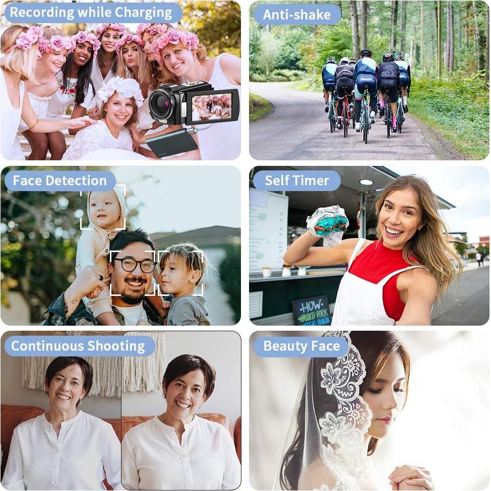 Cámara de Video ORDRO AE20 5K con Estabilizador EIS y Visión Nocturna