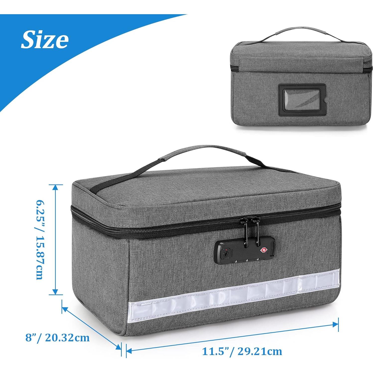 Organizador de Medicamentos Damero con Cerradura Gris 29x20x15 cm