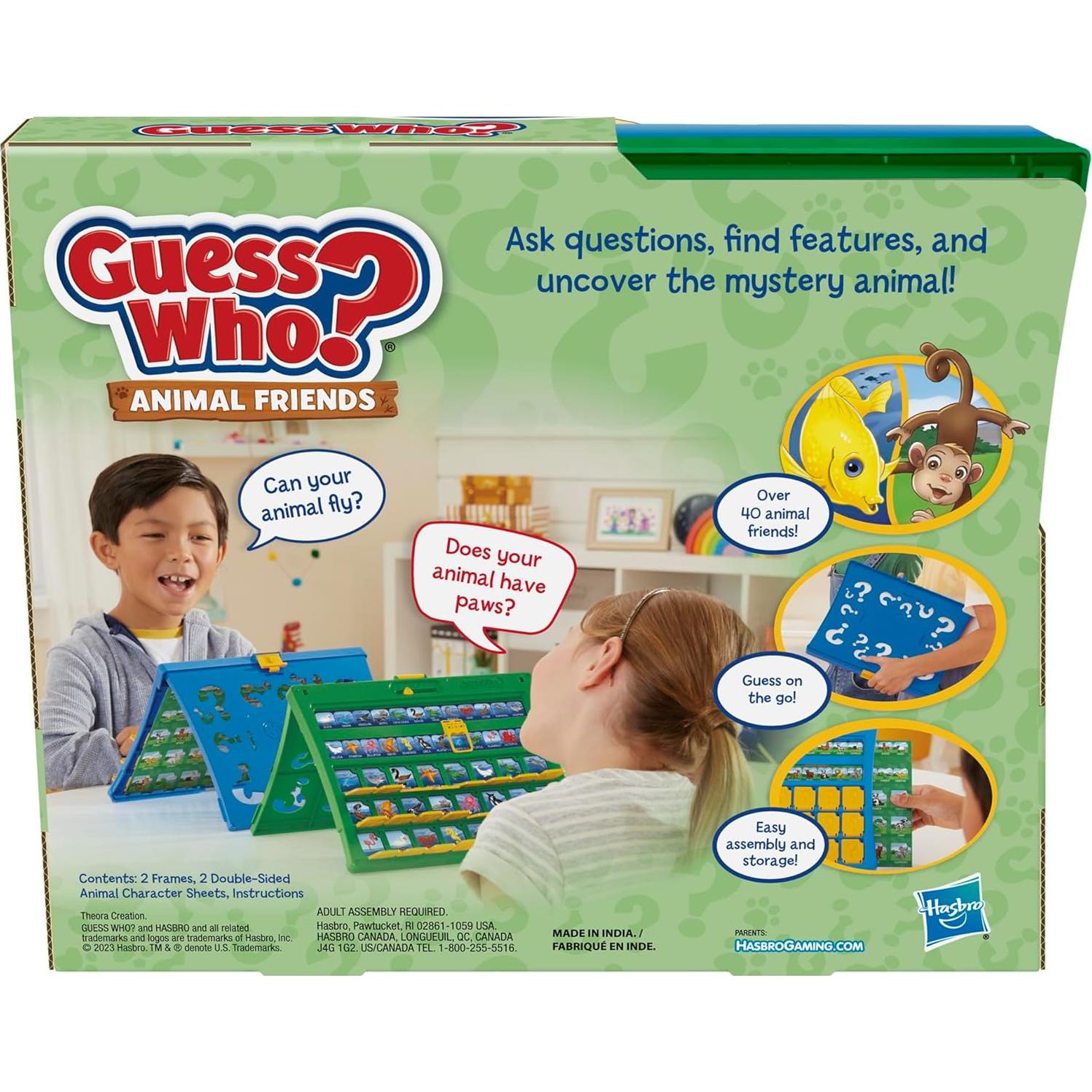 Juego de Mesa Adivina Quién? Hasbro Animales 2 Jugadores